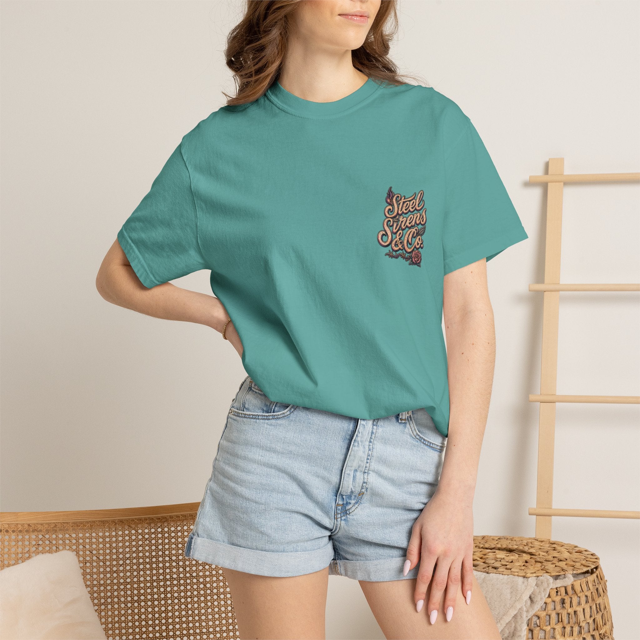 Steel Sirens Tee — Vintage Floral All-Seeing Eye Graphic T-Shirt