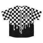 Men's Graphic Baseball Jersey, Trendy Sportswear, Summer Outing, Festivals, Men's Fashion, Unique Style, Checkered Design