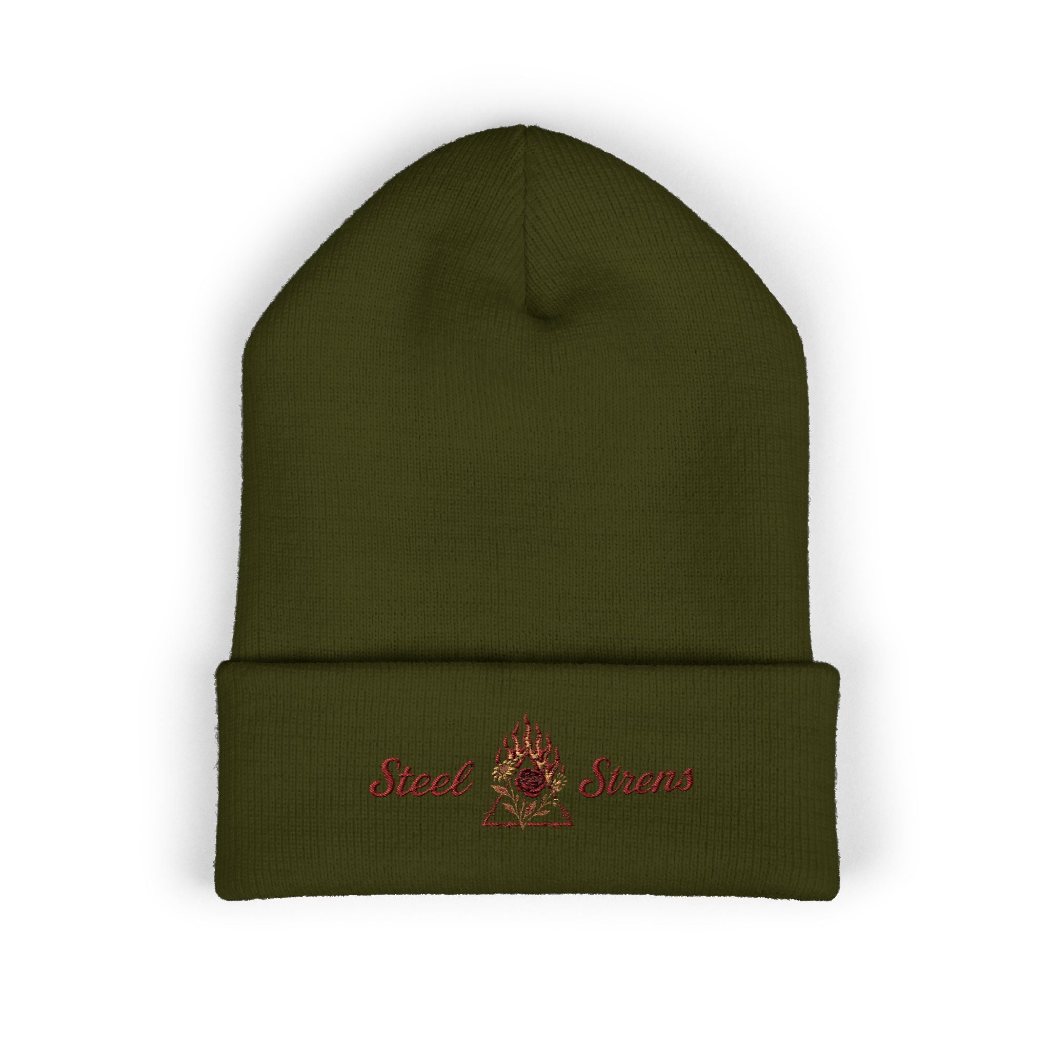Steel Sirens Flame Crest Embroidered Beanie