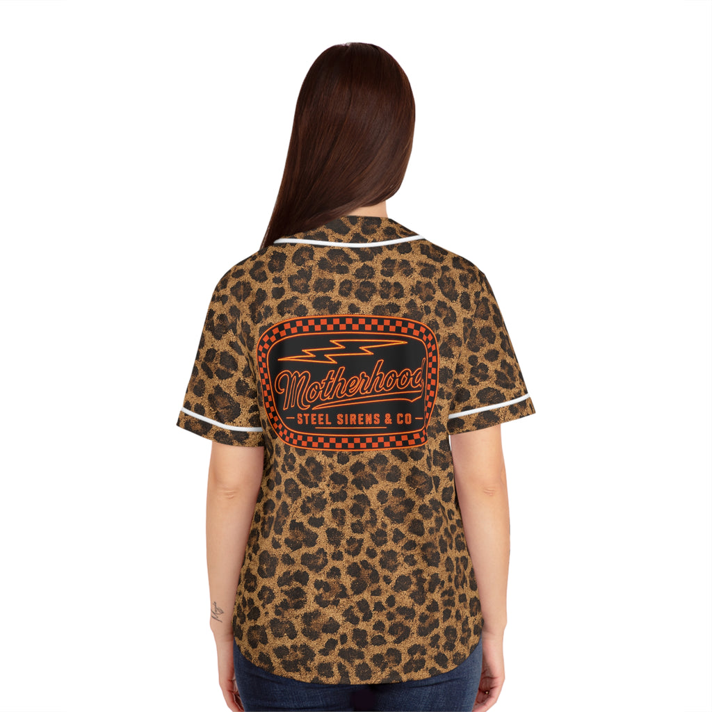 Leopard Motherhood Baseball Jersey — Women's Retro Rocker AOP