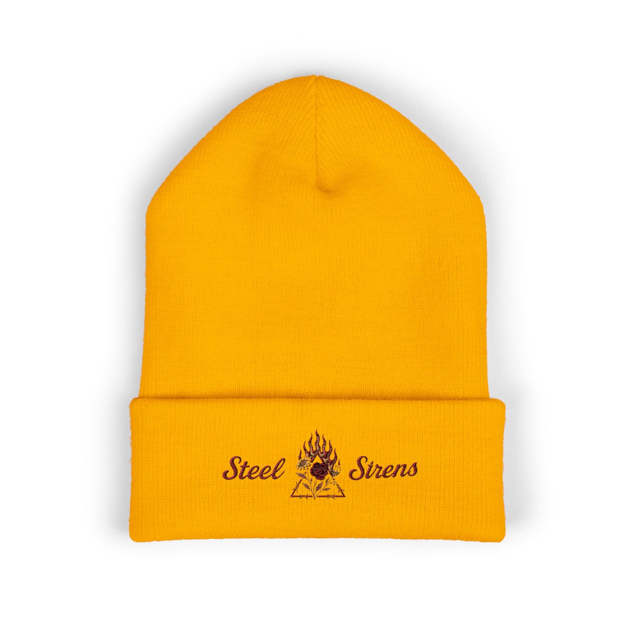 Steel Sirens Flame Crest Embroidered Beanie