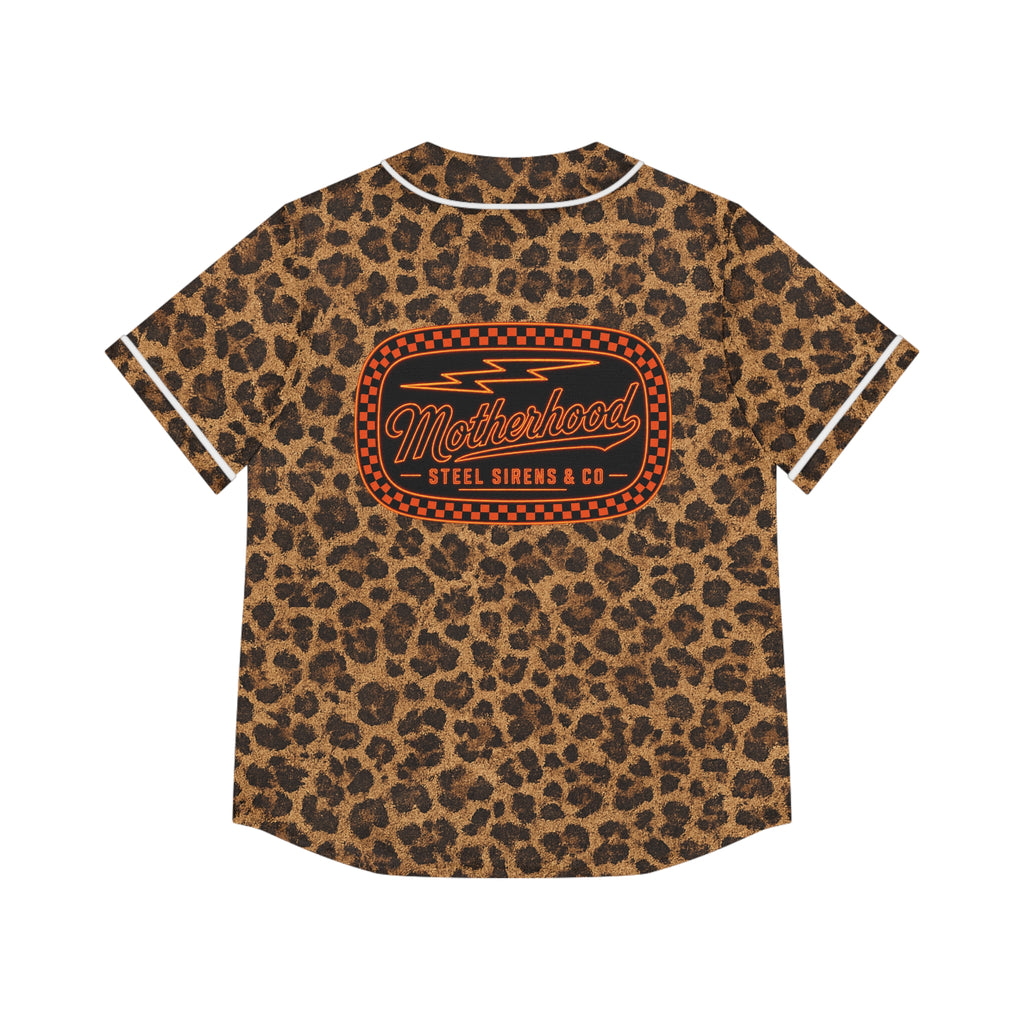 Leopard Motherhood Baseball Jersey — Women's Retro Rocker AOP