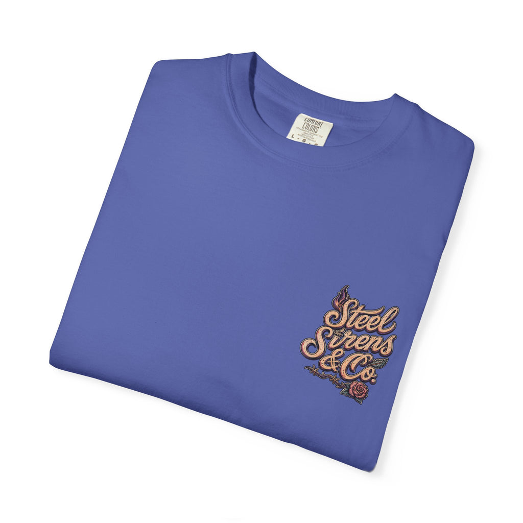 Steel Sirens Tee — Vintage Floral All-Seeing Eye Graphic T-Shirt
