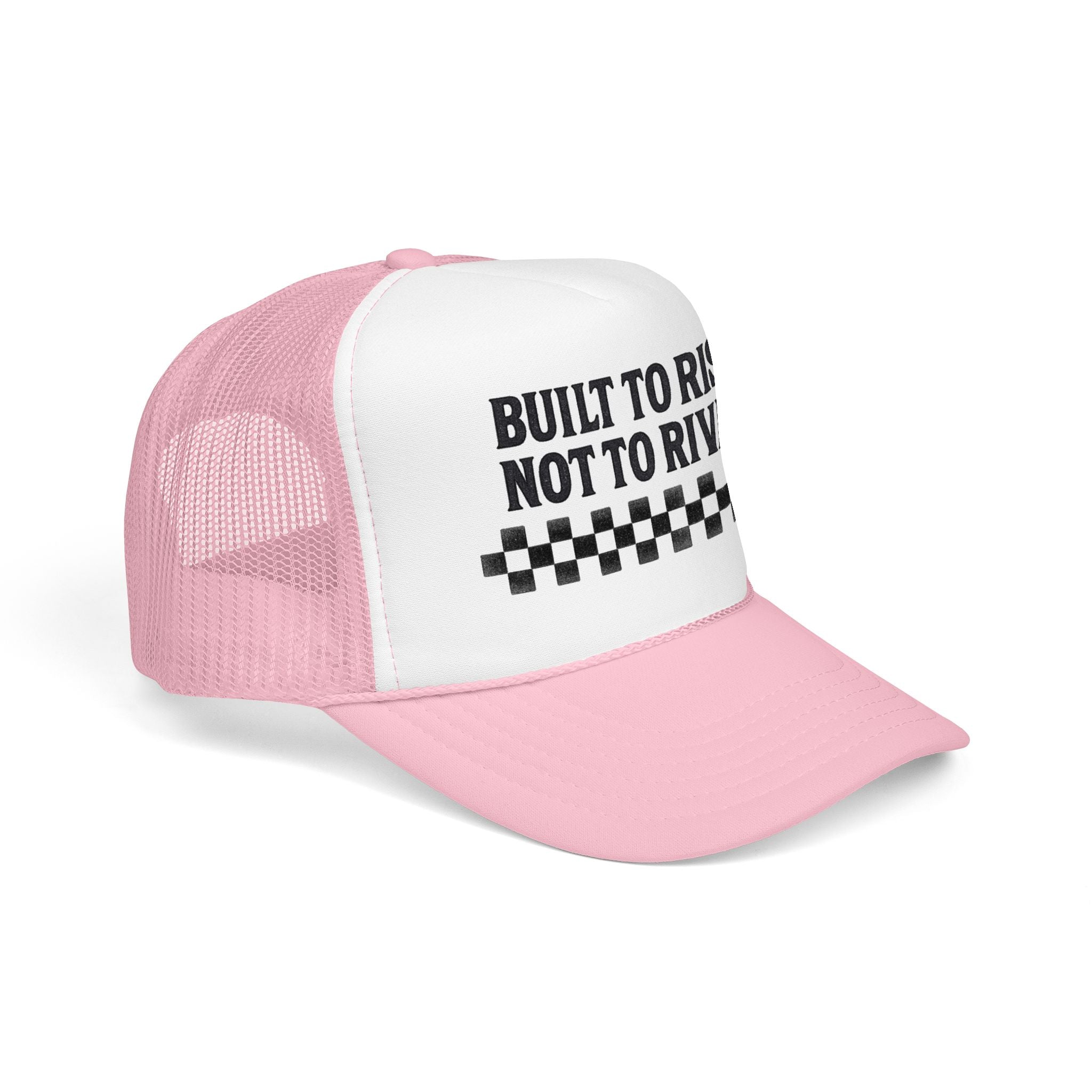 Trucker Hat — "Built to Rise Not to Rival" Vintage Patch Mesh Cap
