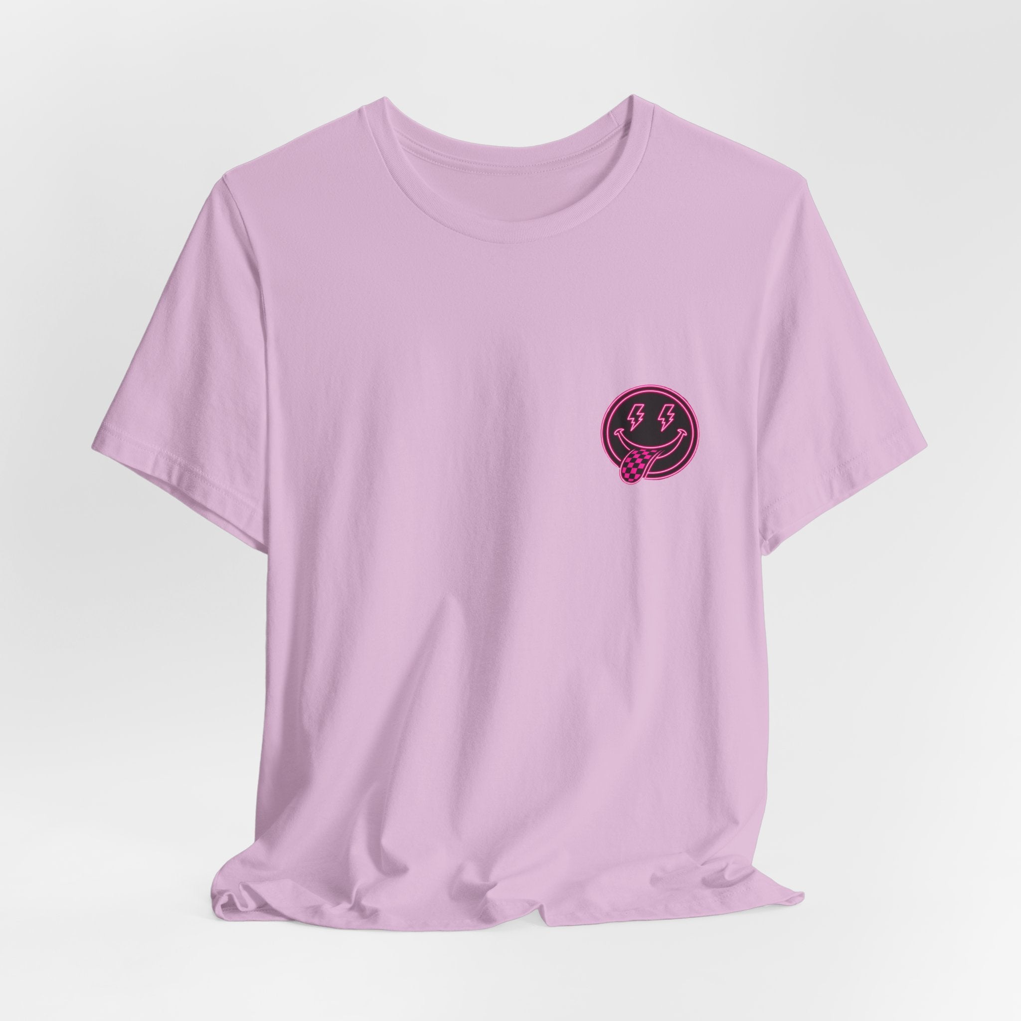 Motherhood Graphic Tee — 'Motherhood' Pink Checkerboard Logo T‑Shirt