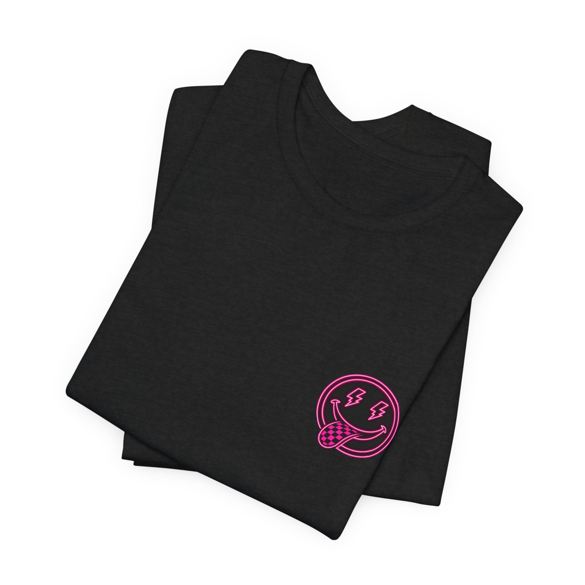 Motherhood Graphic Tee — 'Motherhood' Pink Checkerboard Logo T‑Shirt