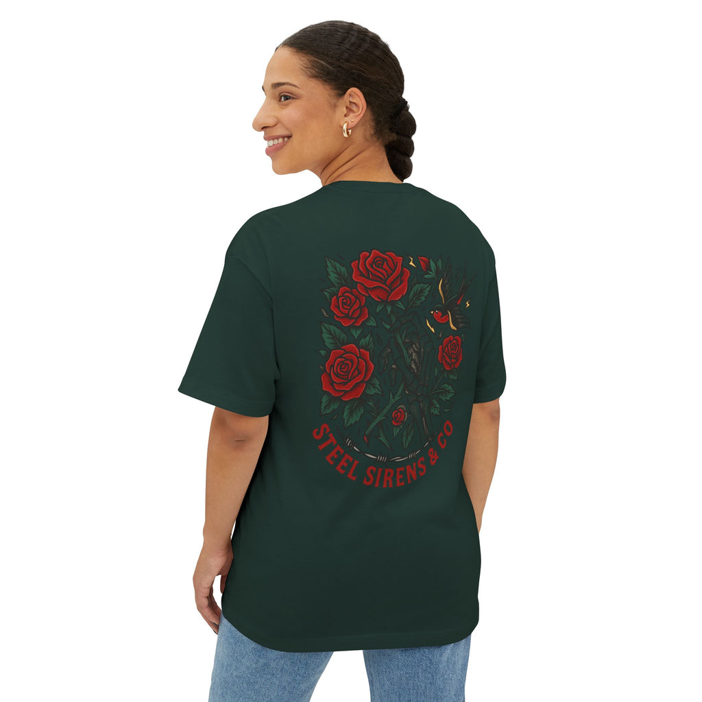 Skull Rose Unisex Oversized Boxy Tee