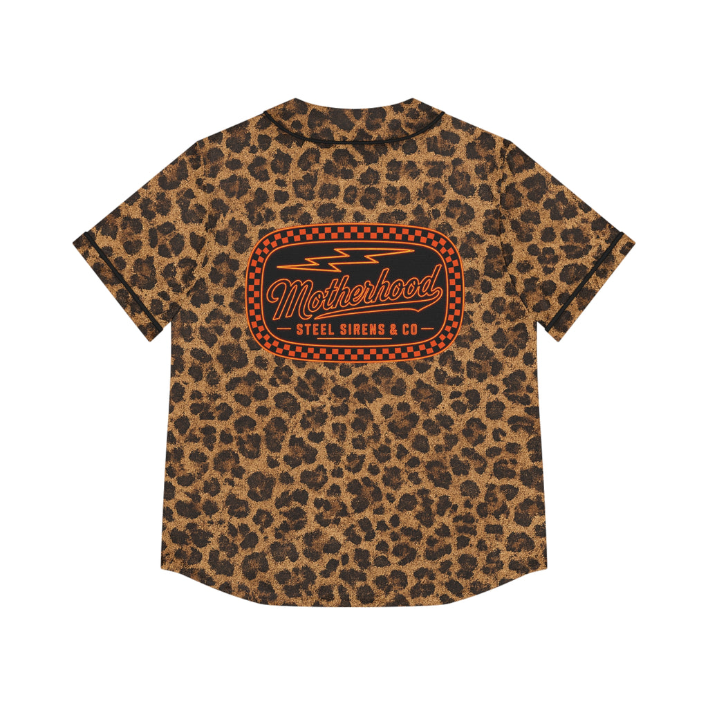 Leopard Motherhood Baseball Jersey — Women's Retro Rocker AOP