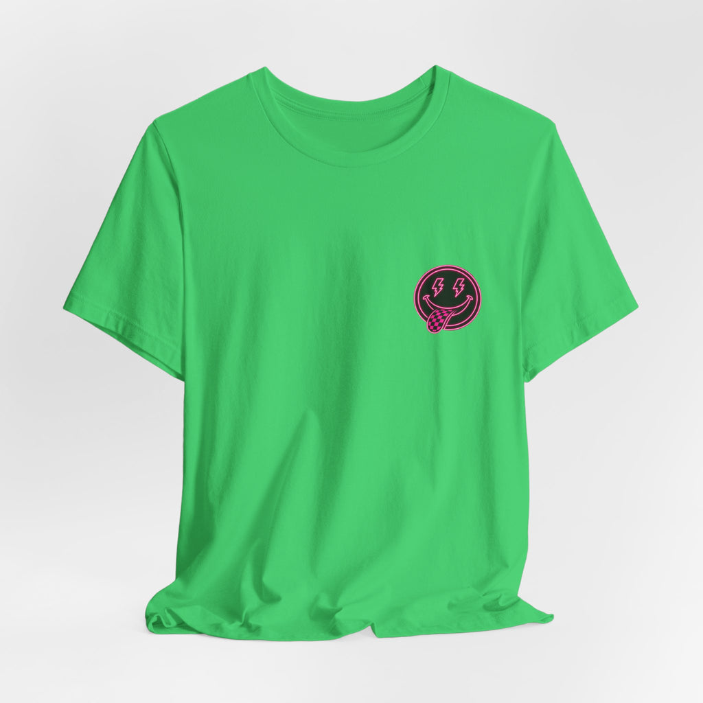 Motherhood Graphic Tee — 'Motherhood' Pink Checkerboard Logo T‑Shirt