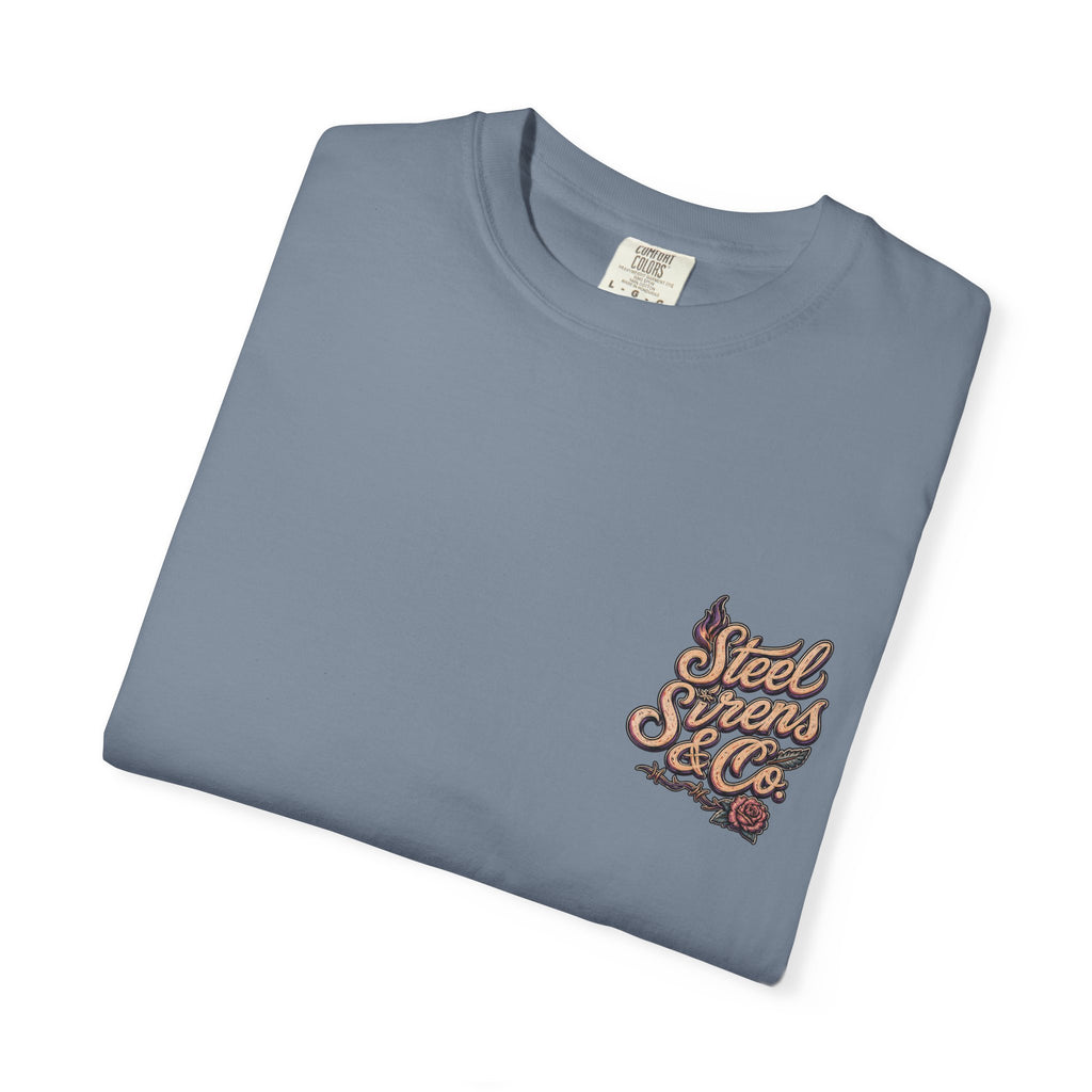 Steel Sirens Tee — Vintage Floral All-Seeing Eye Graphic T-Shirt