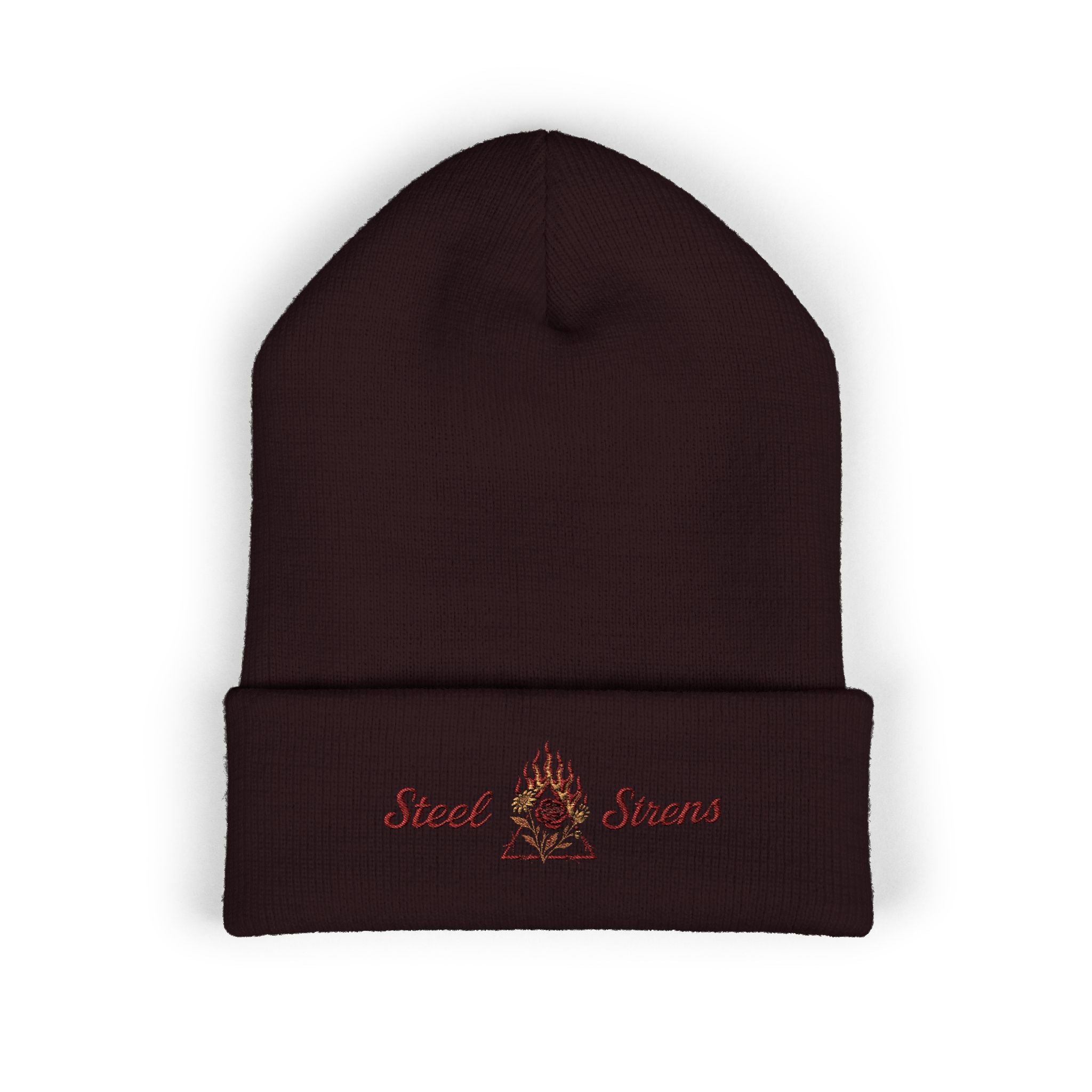 Steel Sirens Flame Crest Embroidered Beanie