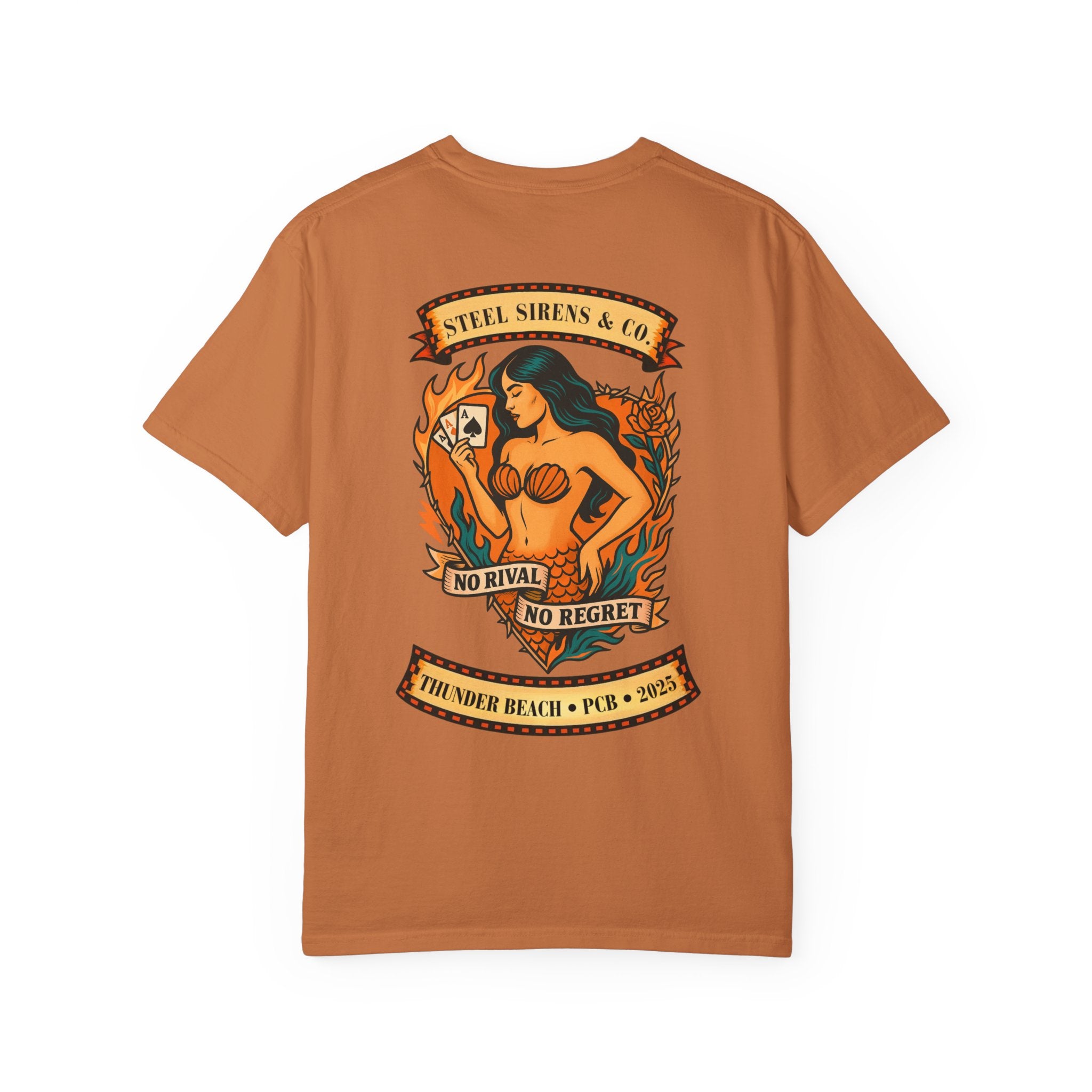Steel Sirens Garment-Dyed T-shirt, Vintage Style Tee, Beach Apparel, Unisex Graphic Shirt, Casual Summer Wear
