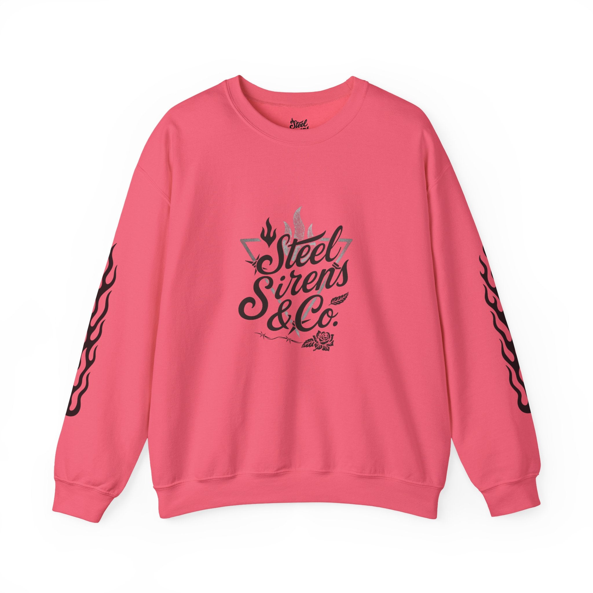 Crewneck Sweatshirt — "Steel Sirens & Co." Built to Rise Graphic