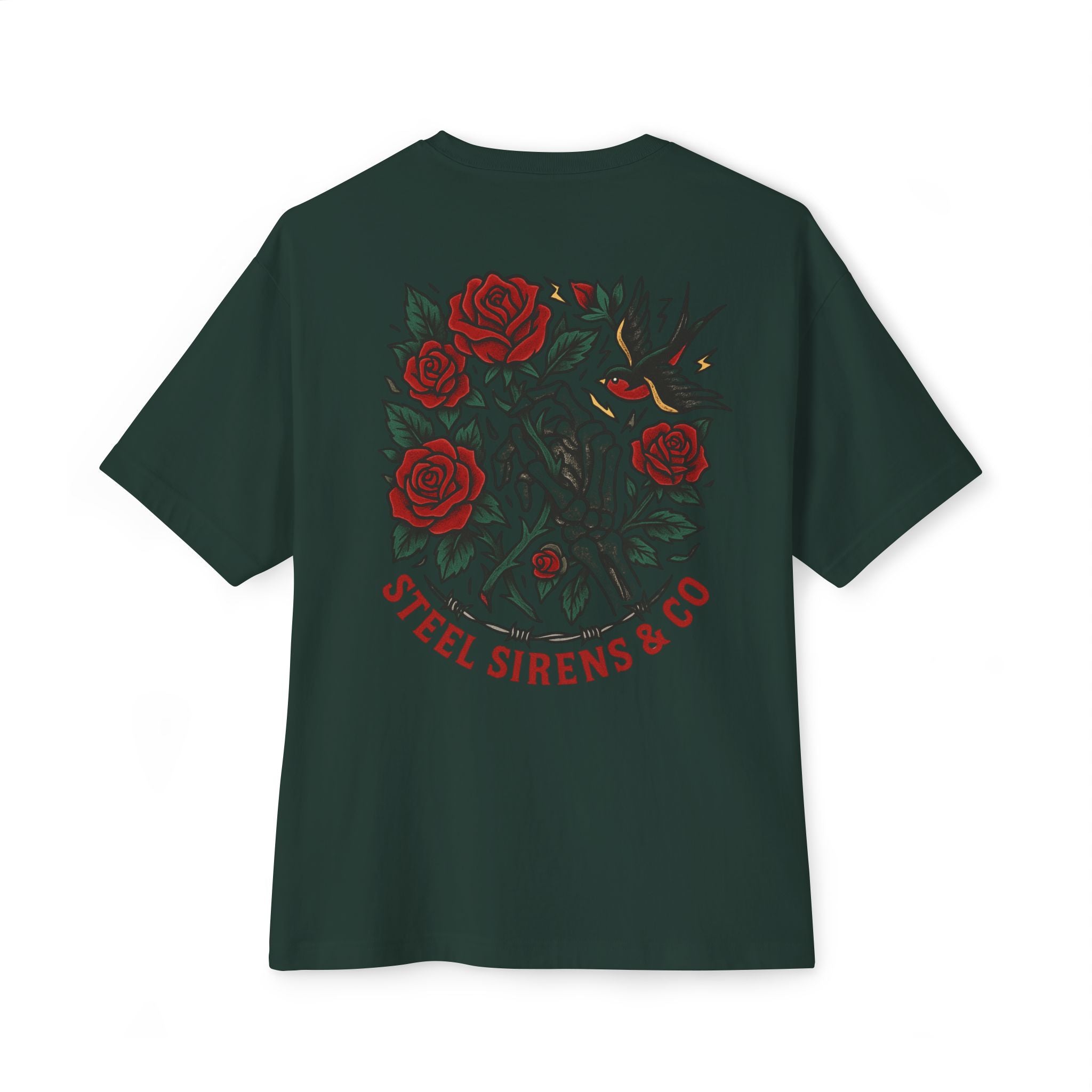 Skull Rose Unisex Oversized Boxy Tee