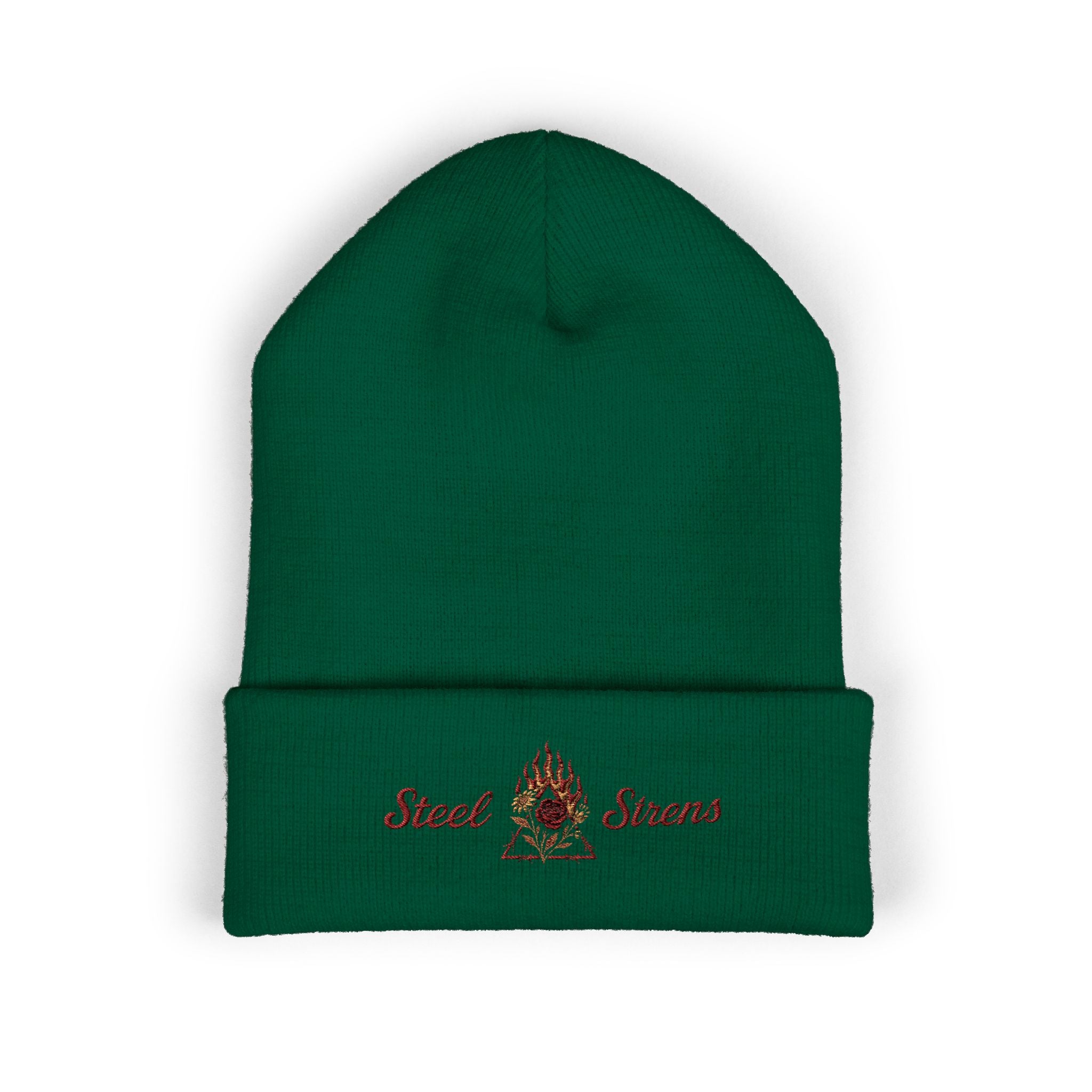 Steel Sirens Flame Crest Embroidered Beanie
