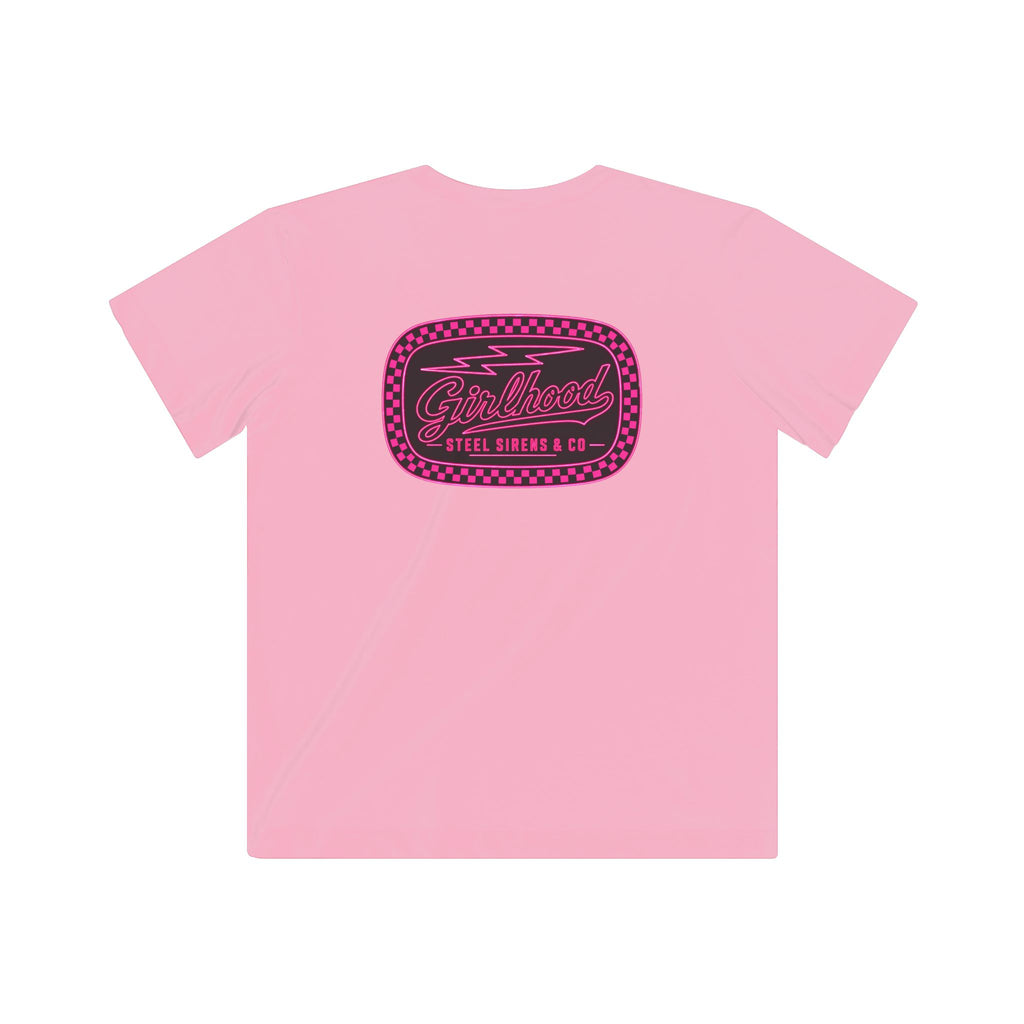Kids Graphic Tee — Retro Pink 'Good Vibes' Logo