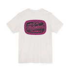 Motherhood Graphic Tee — 'Motherhood' Pink Checkerboard Logo T‑Shirt