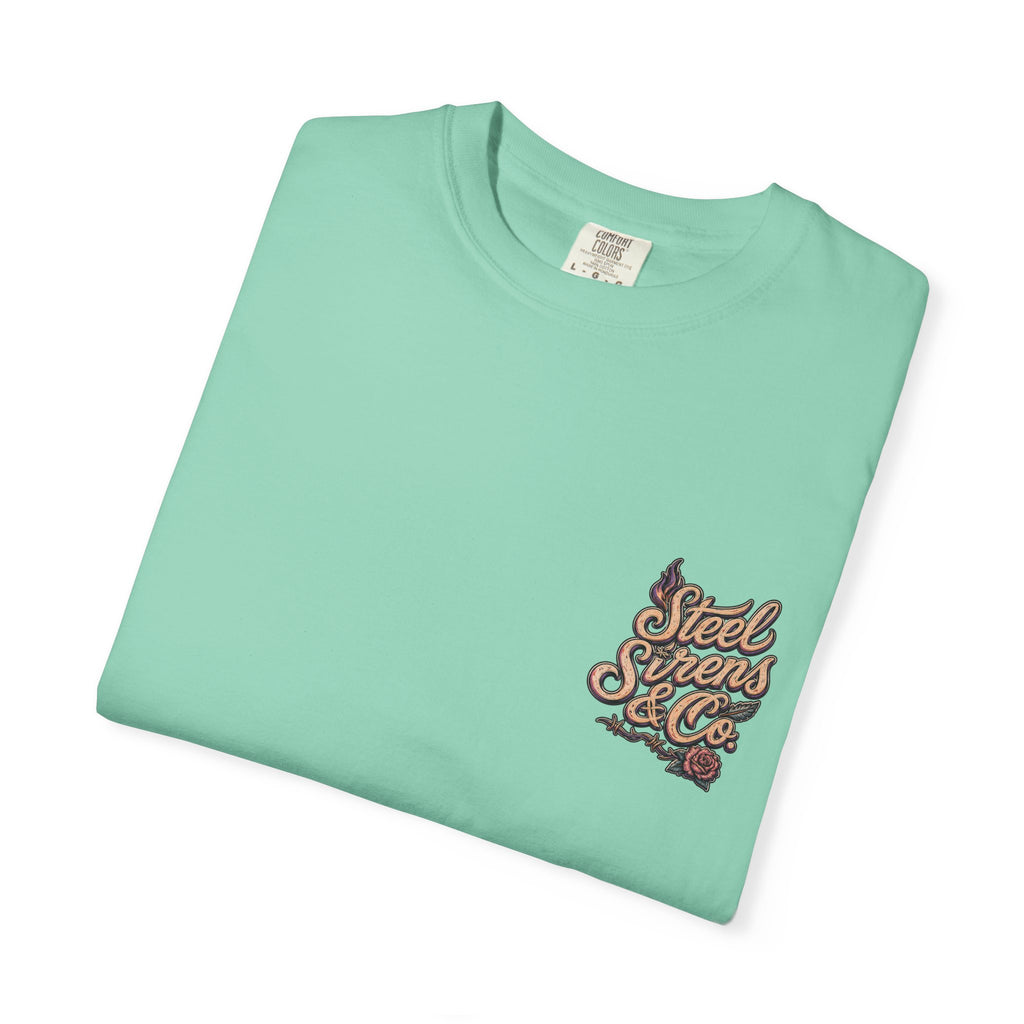 Steel Sirens Tee — Vintage Floral All-Seeing Eye Graphic T-Shirt