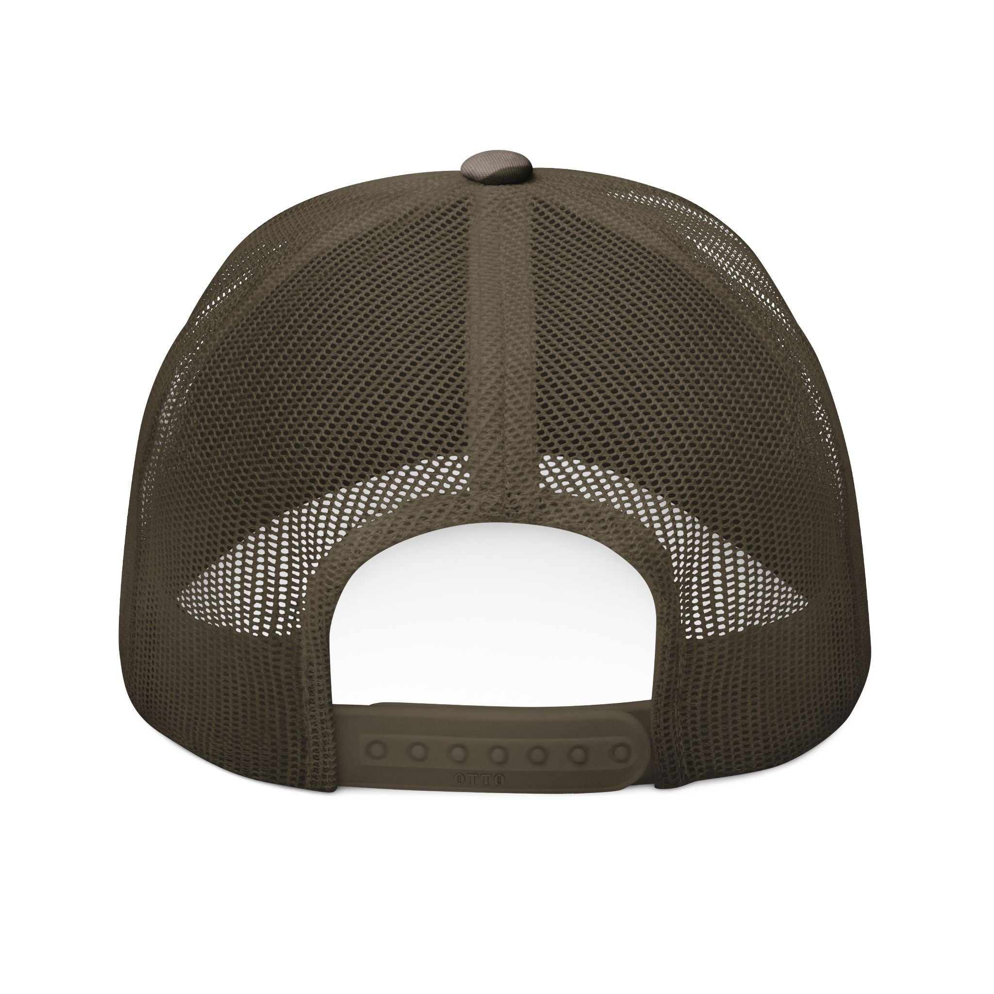 Camo Trucker Hat — Embroidered Rustic Patch Cap