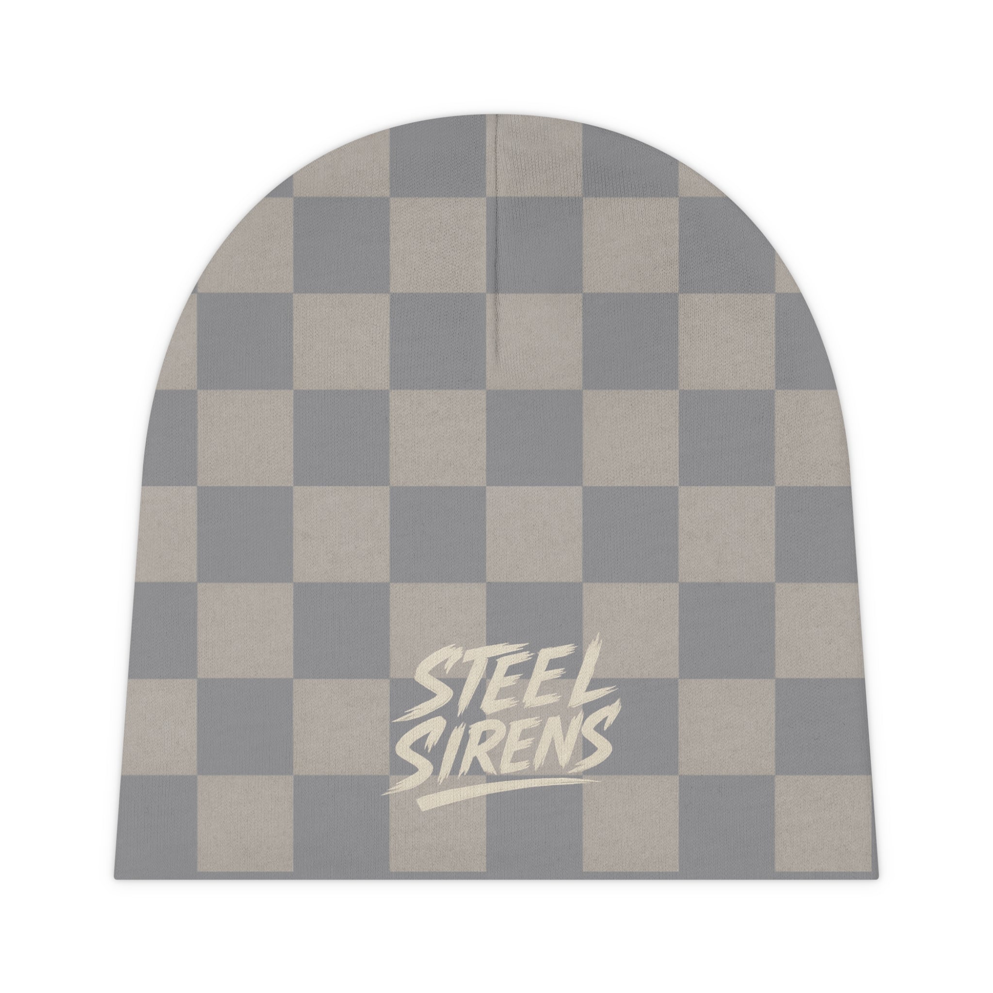 Baby Beanie — Steel Sirens Checker Knit Baby Hat