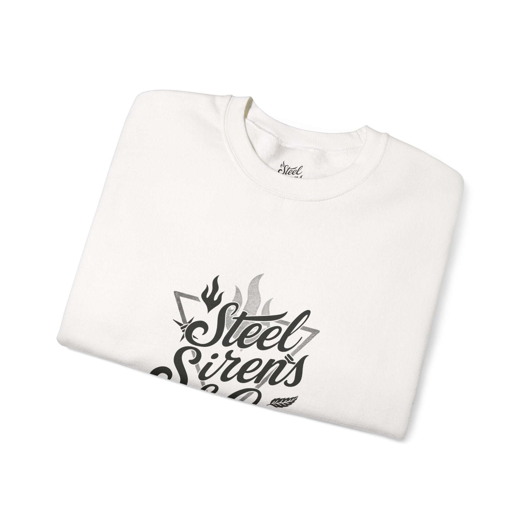 Crewneck Sweatshirt — "Steel Sirens & Co." Built to Rise Graphic