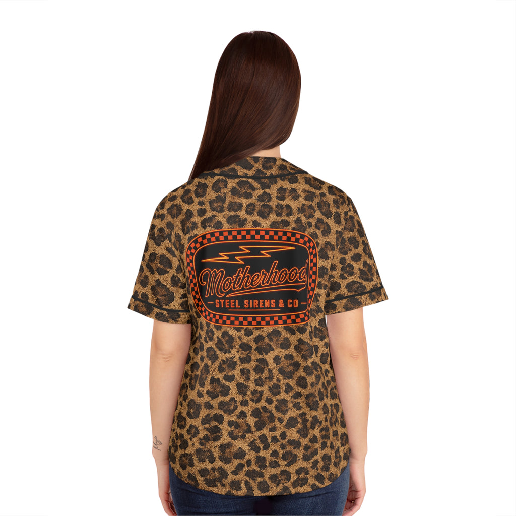 Leopard Motherhood Baseball Jersey — Women's Retro Rocker AOP