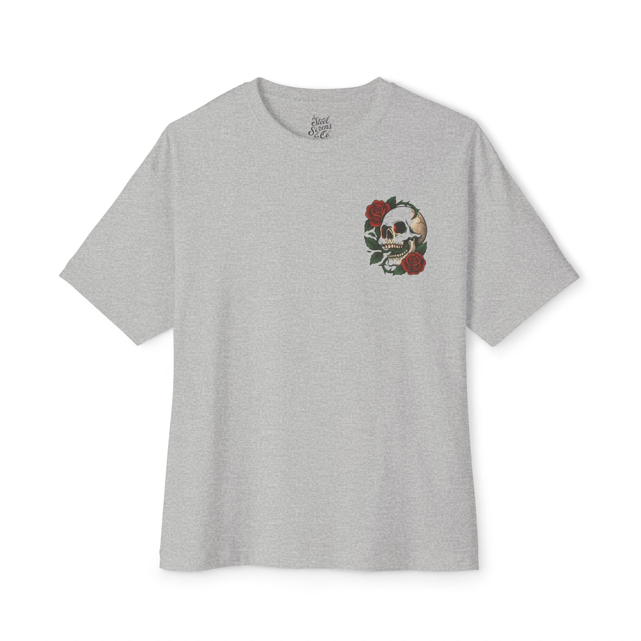 Skull Rose Unisex Oversized Boxy Tee