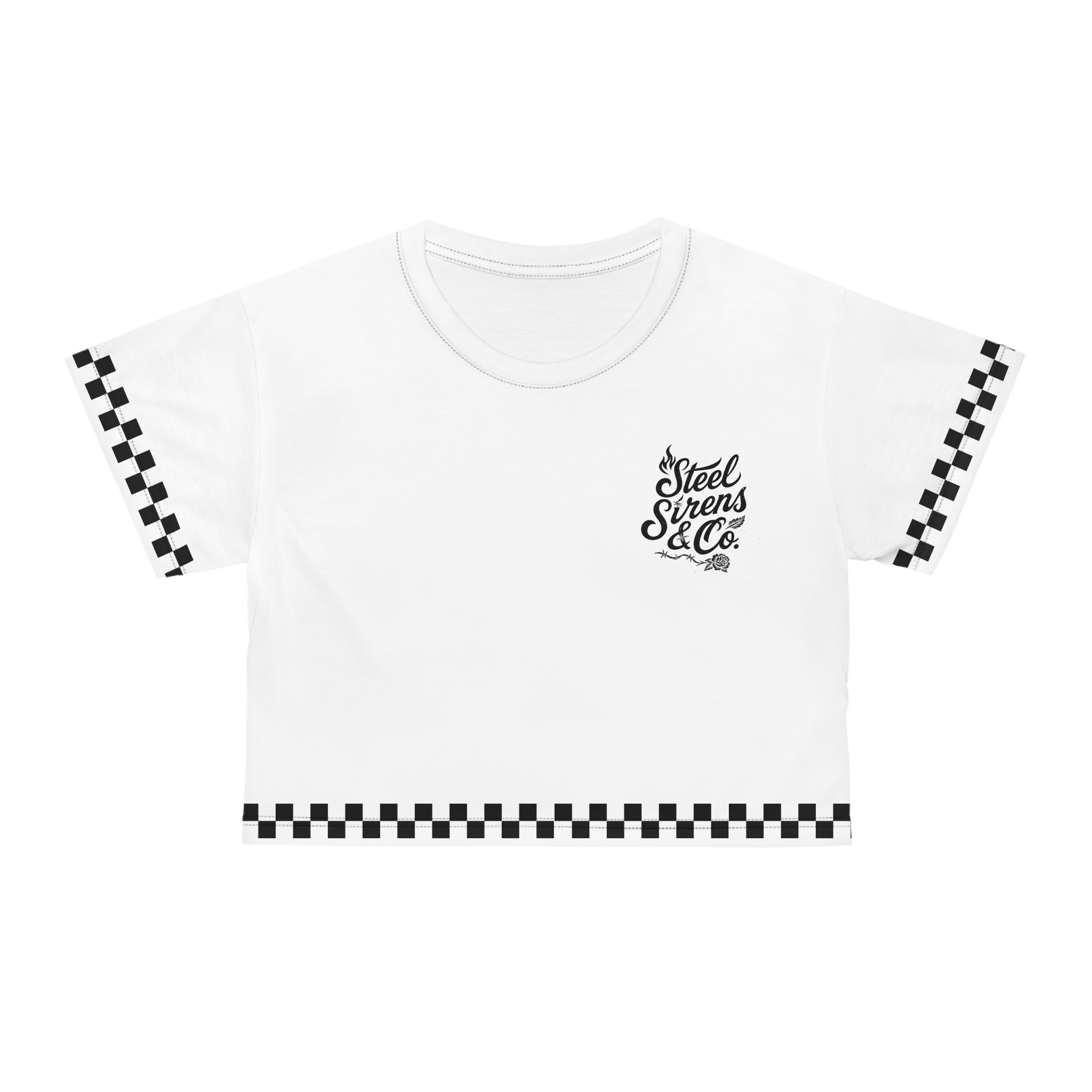 Checkered Medusa Cropped Tee