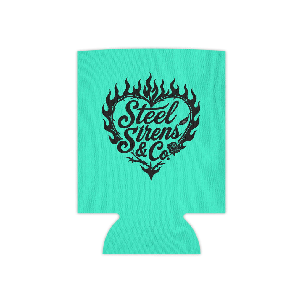 Extra as Fuck Can Cooler – Steel Sirens & Co. Flaming Heart Drink Koozie