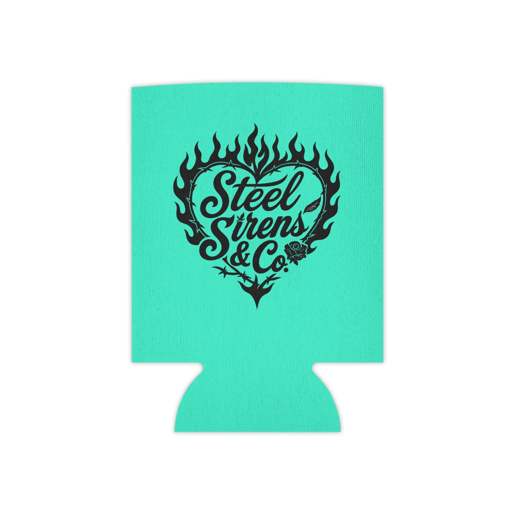 Extra as Fuck Can Cooler – Steel Sirens & Co. Flaming Heart Drink Koozie