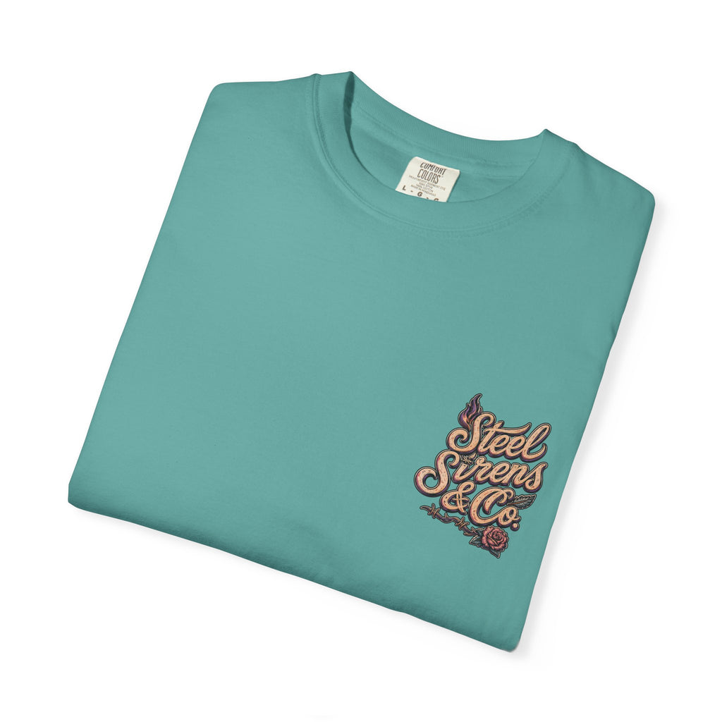 Steel Sirens Tee — Vintage Floral All-Seeing Eye Graphic T-Shirt