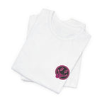 Motherhood Graphic Tee — 'Motherhood' Pink Checkerboard Logo T‑Shirt