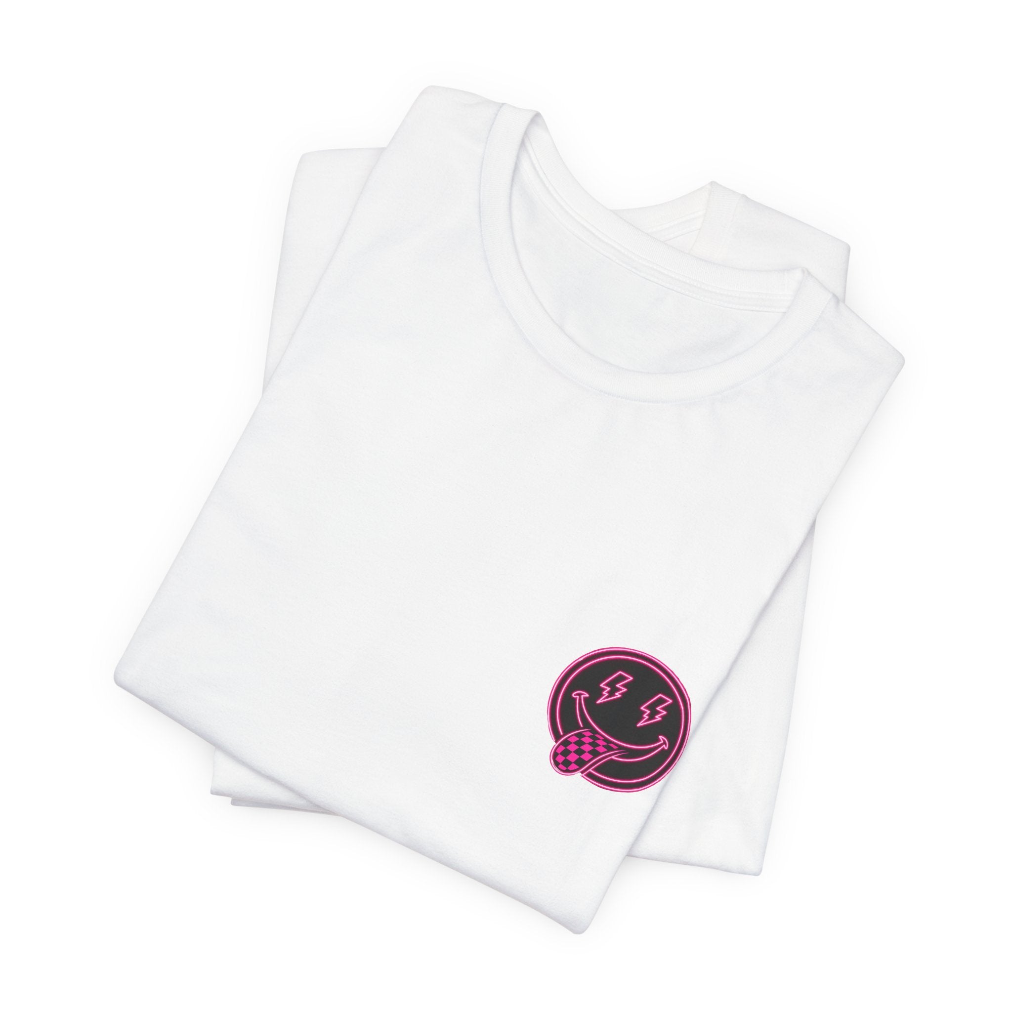 Motherhood Graphic Tee — 'Motherhood' Pink Checkerboard Logo T‑Shirt