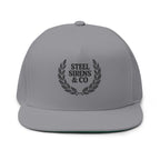 Flat Bill Cap — 'Steel Sirens & Co' Embroidered Laurel Snapback