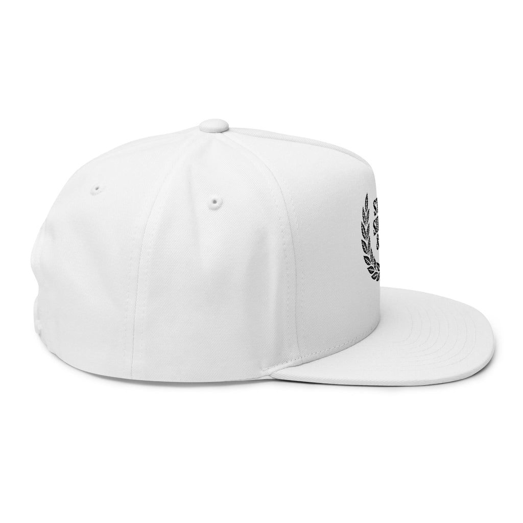 Flat Bill Cap — 'Steel Sirens & Co' Embroidered Laurel Snapback