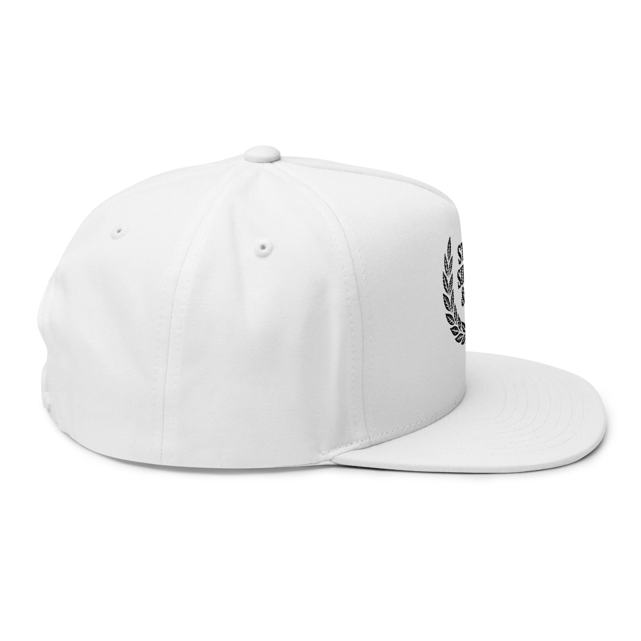 Flat Bill Cap — 'Steel Sirens & Co' Embroidered Laurel Snapback