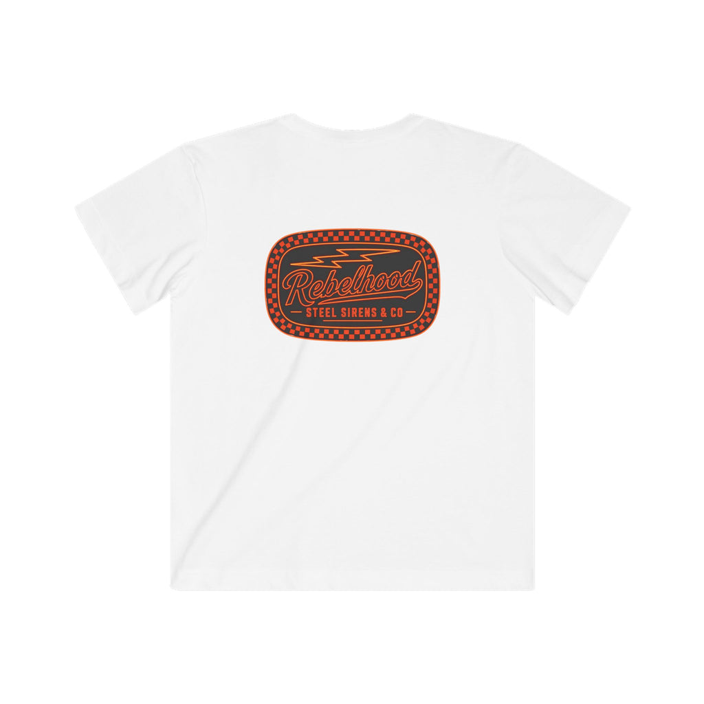 Kids Tee — Retro Racing Patch "Ridgewood Speed Shop"