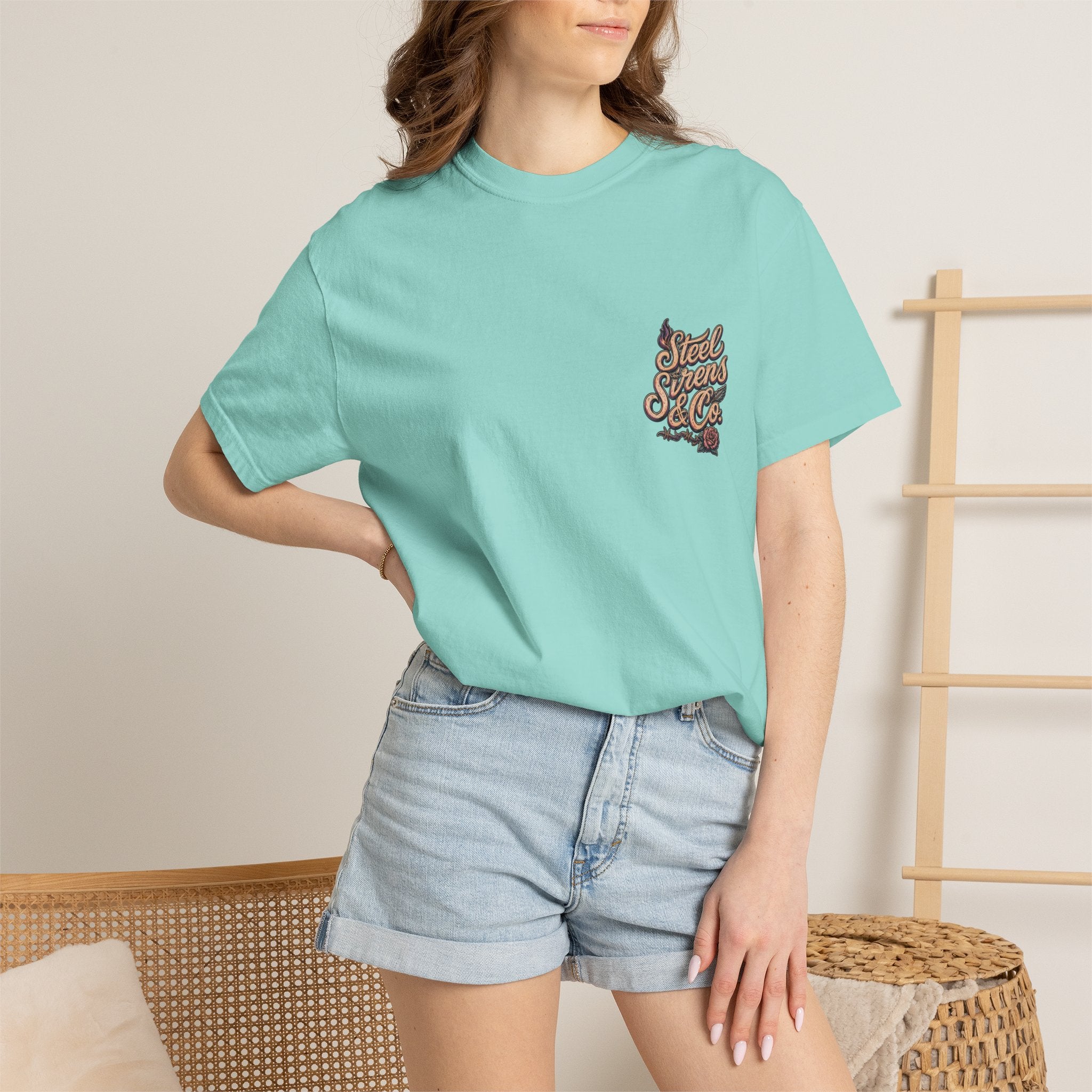 Steel Sirens Tee — Vintage Floral All-Seeing Eye Graphic T-Shirt