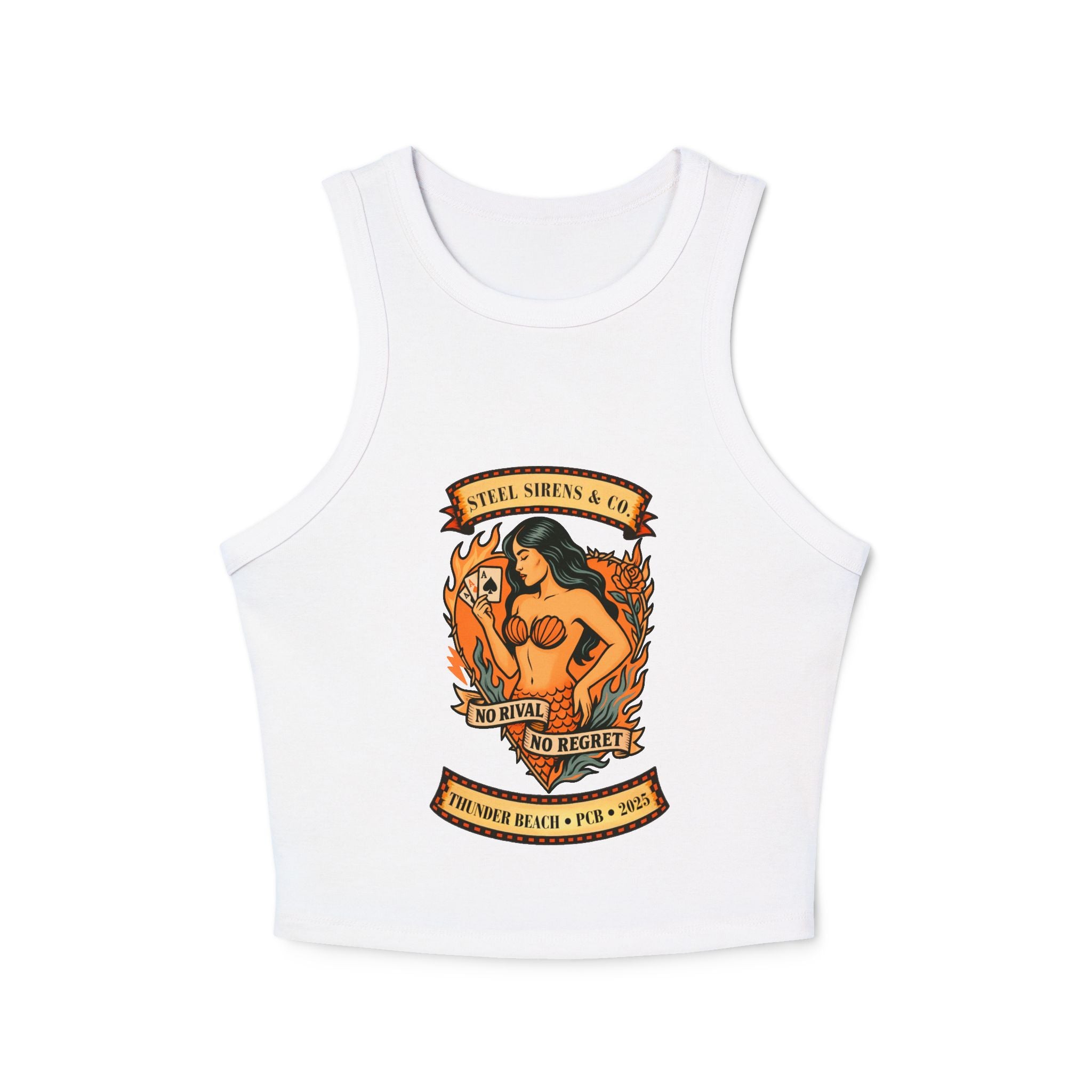 Steal Sirens Graphic Crop Tank, Vintage Style Summer Top, Casual Beachwear, Festival Clothing, No Regret Tank, Gift for Her