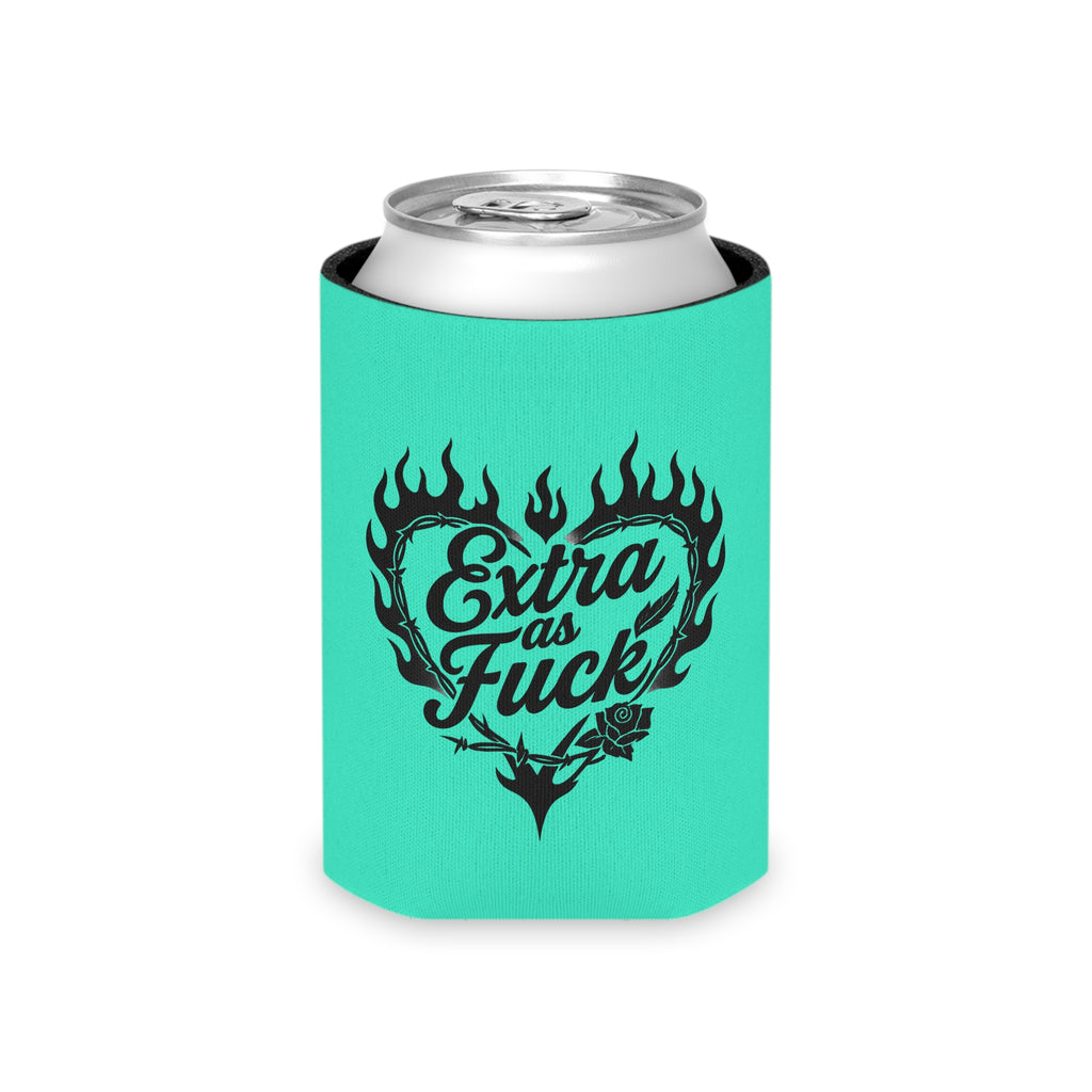 Extra as Fuck Can Cooler – Steel Sirens & Co. Flaming Heart Drink Koozie