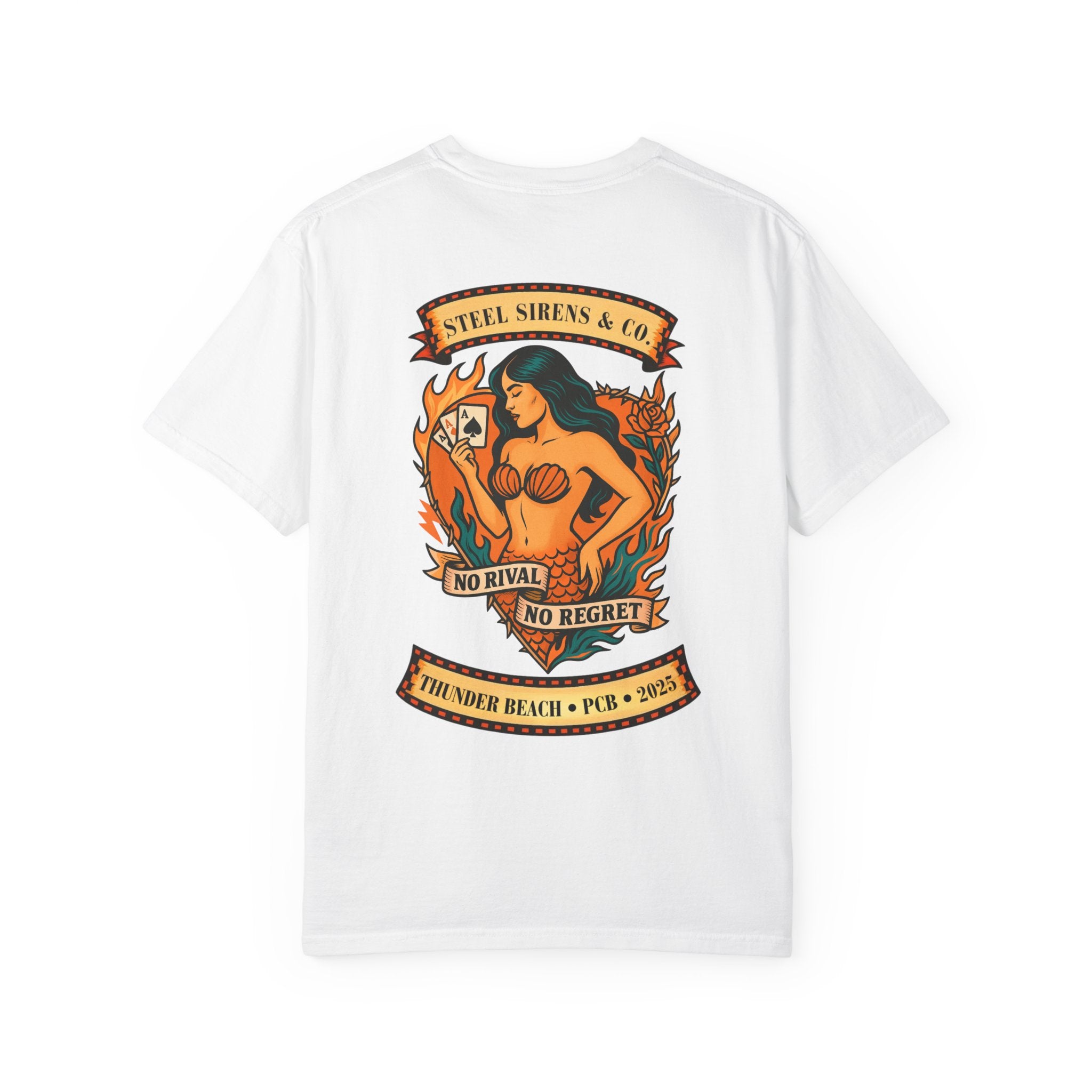 Steel Sirens Garment-Dyed T-shirt, Vintage Style Tee, Beach Apparel, Unisex Graphic Shirt, Casual Summer Wear