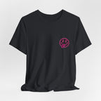 Motherhood Graphic Tee — 'Motherhood' Pink Checkerboard Logo T‑Shirt