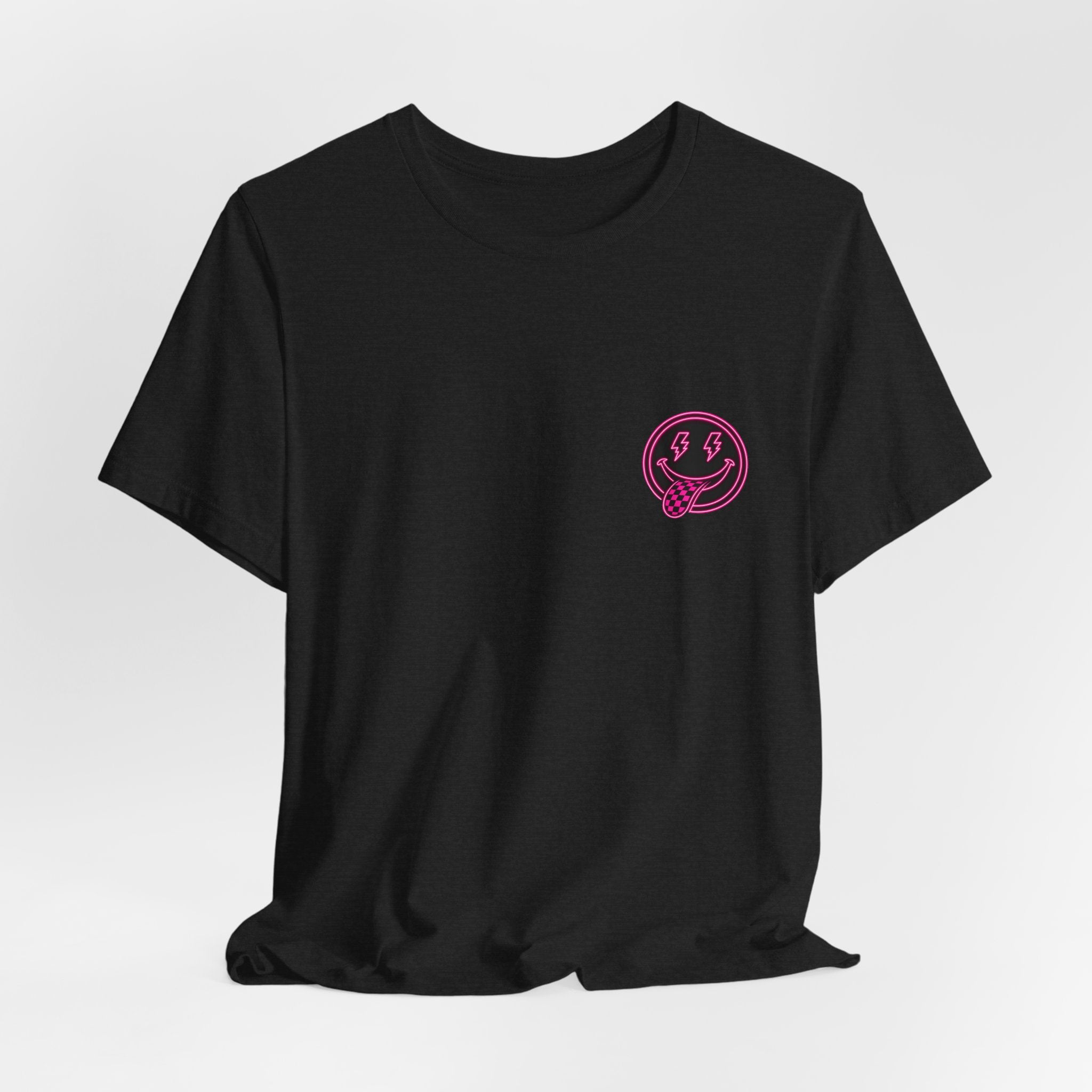 Motherhood Graphic Tee — 'Motherhood' Pink Checkerboard Logo T‑Shirt