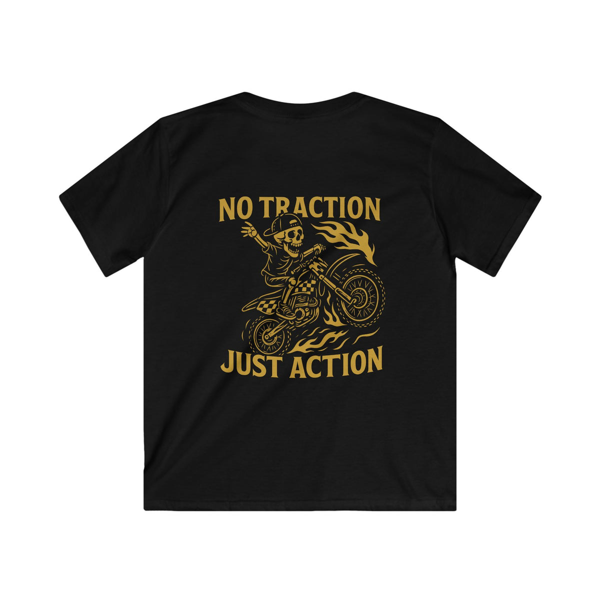 No Traction Just Action Youth Tee
