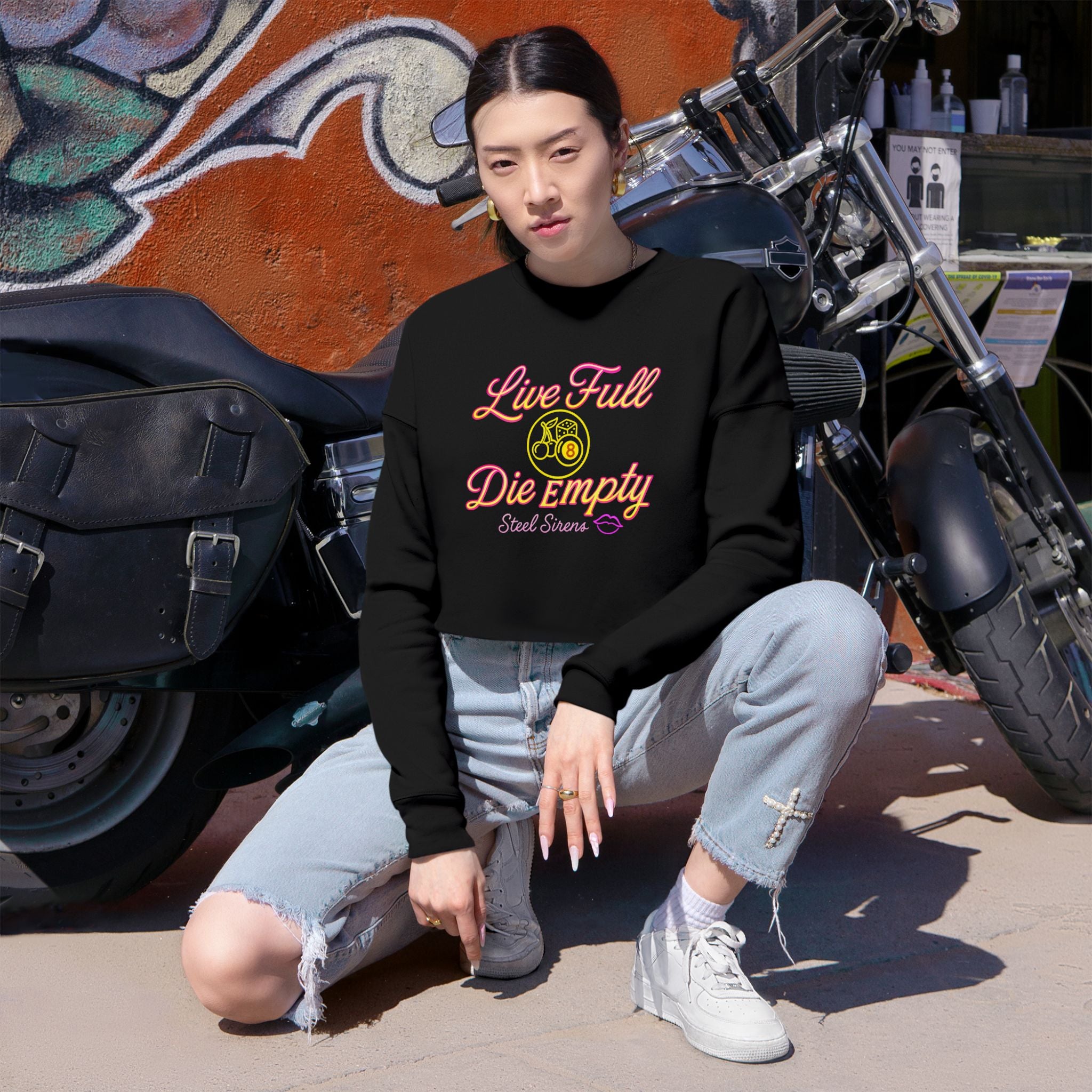 Live Full, Die Empty Cropped Crewneck