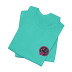 Motherhood Graphic Tee — 'Motherhood' Pink Checkerboard Logo T‑Shirt