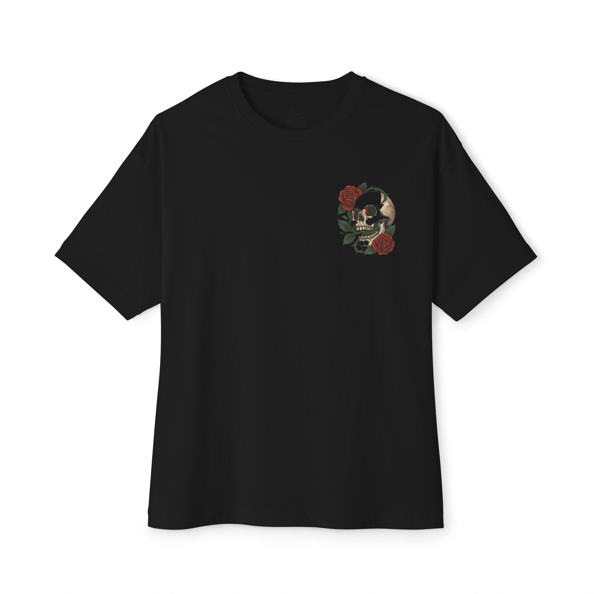 Skull Rose Unisex Oversized Boxy Tee