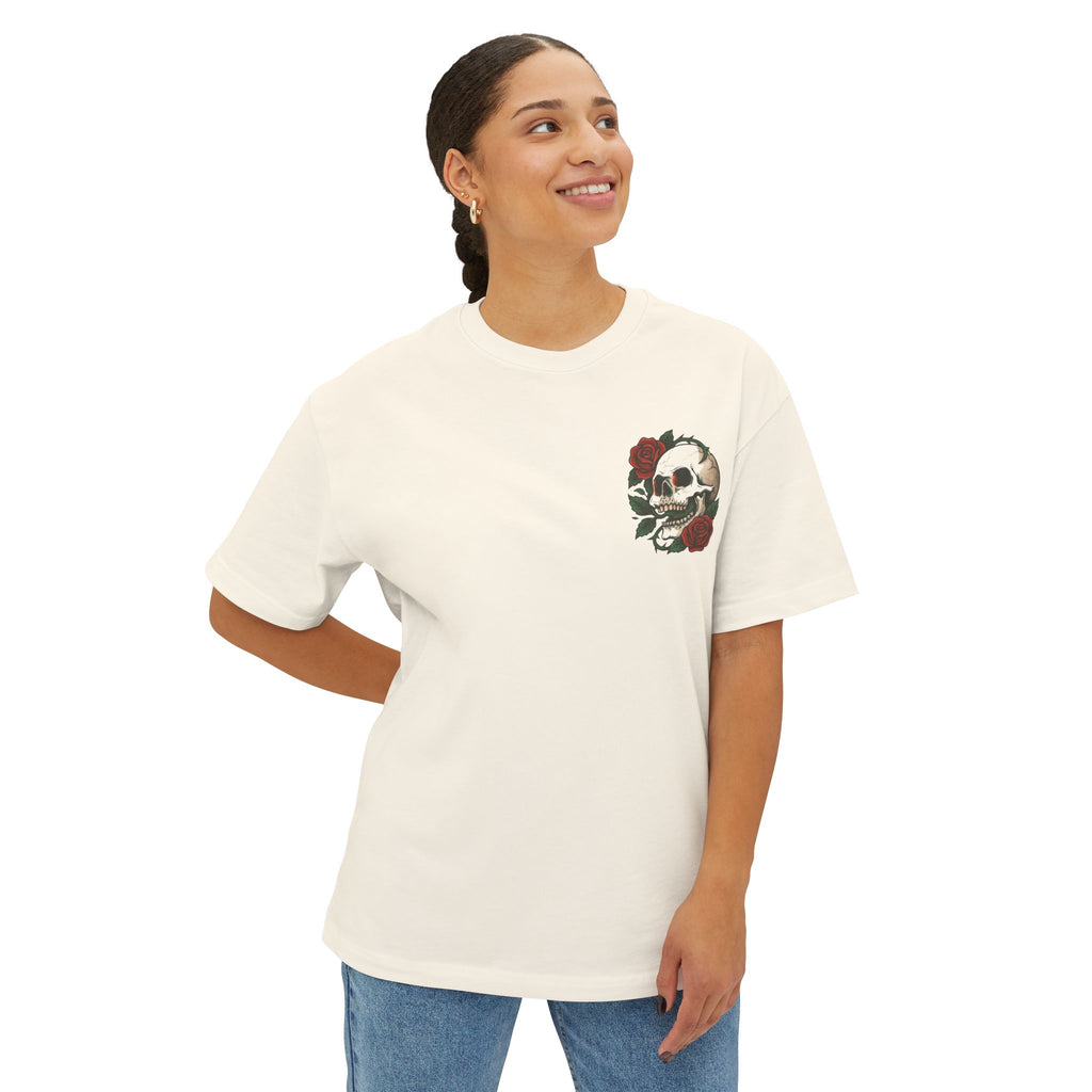 Skull Rose Unisex Oversized Boxy Tee