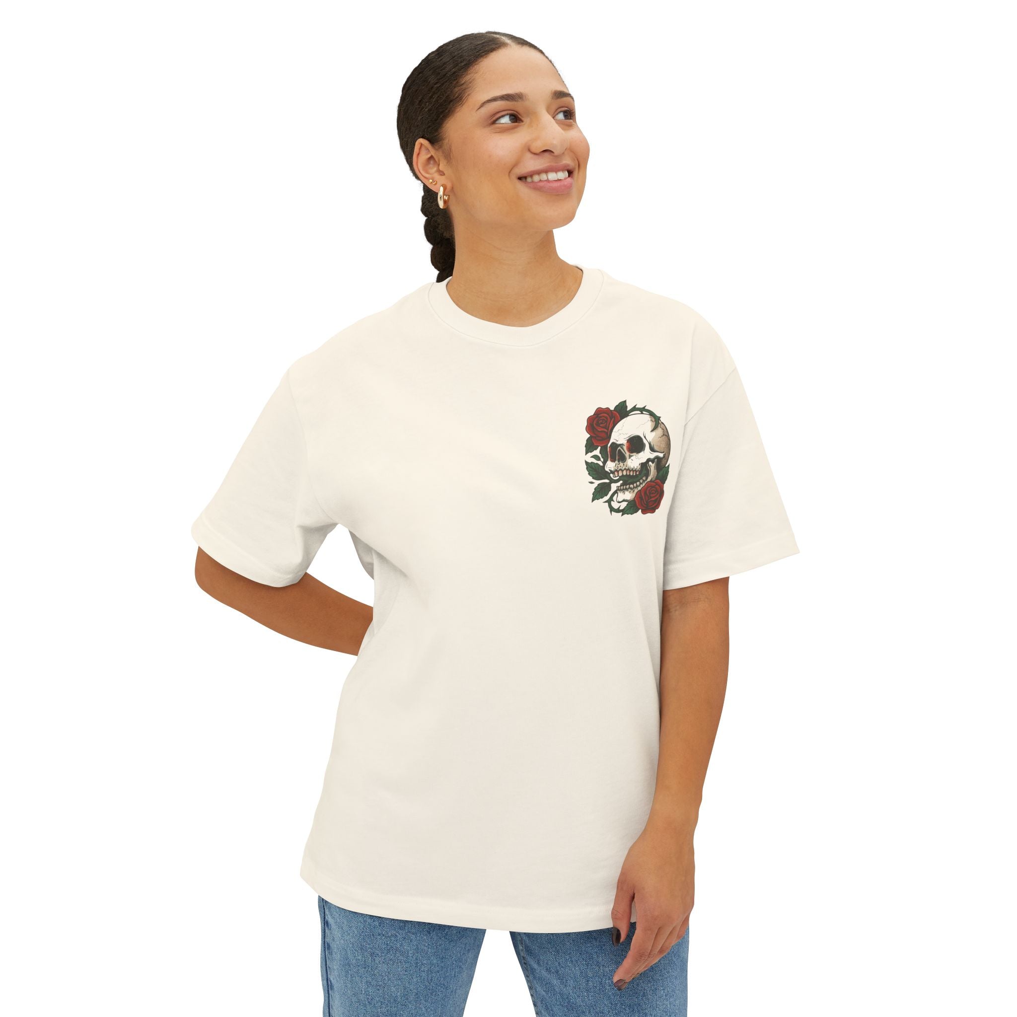 Skull Rose Unisex Oversized Boxy Tee