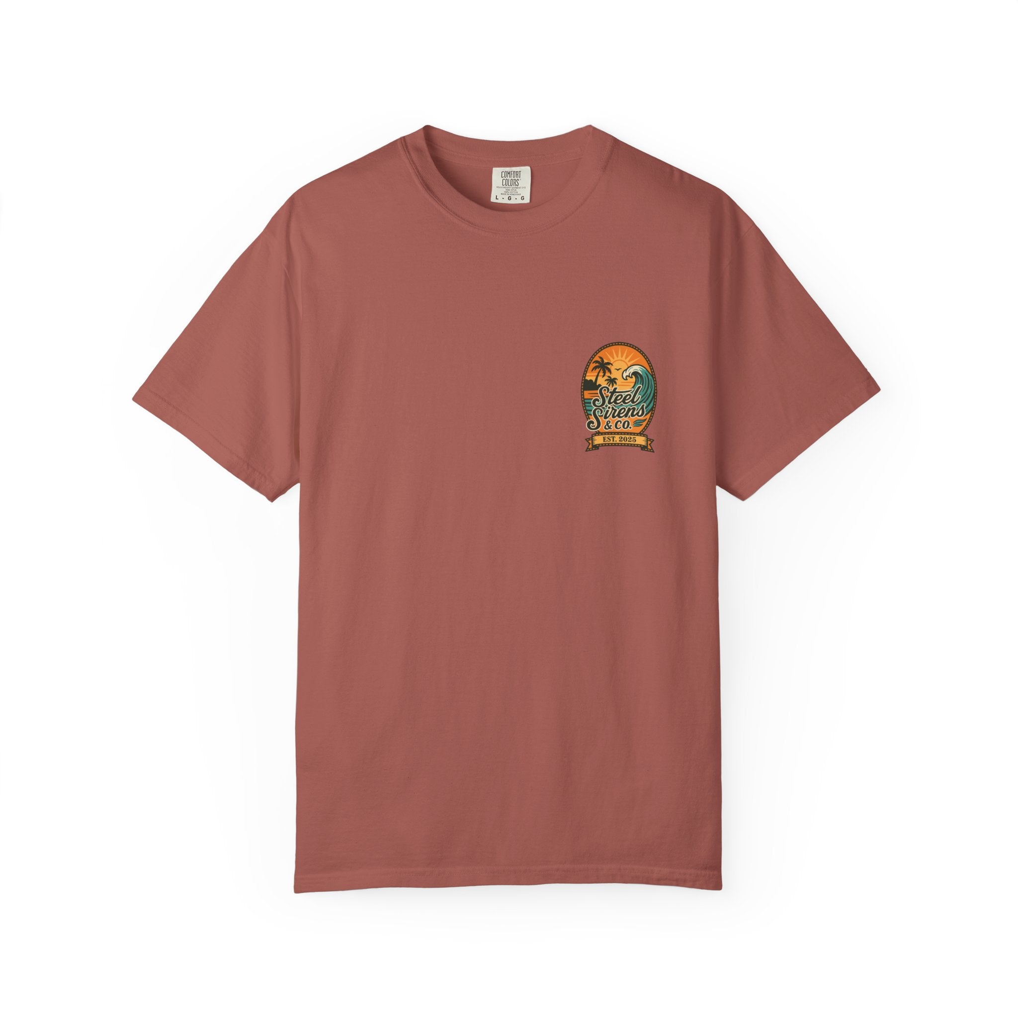 Steel Sirens Garment-Dyed T-shirt, Vintage Style Tee, Beach Apparel, Unisex Graphic Shirt, Casual Summer Wear